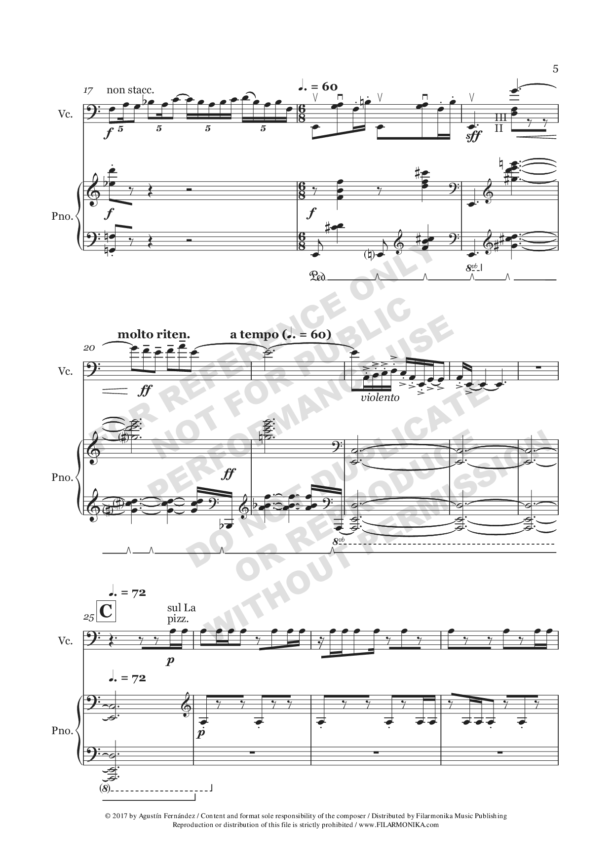 Souvenir de Teoponte, for cello and piano