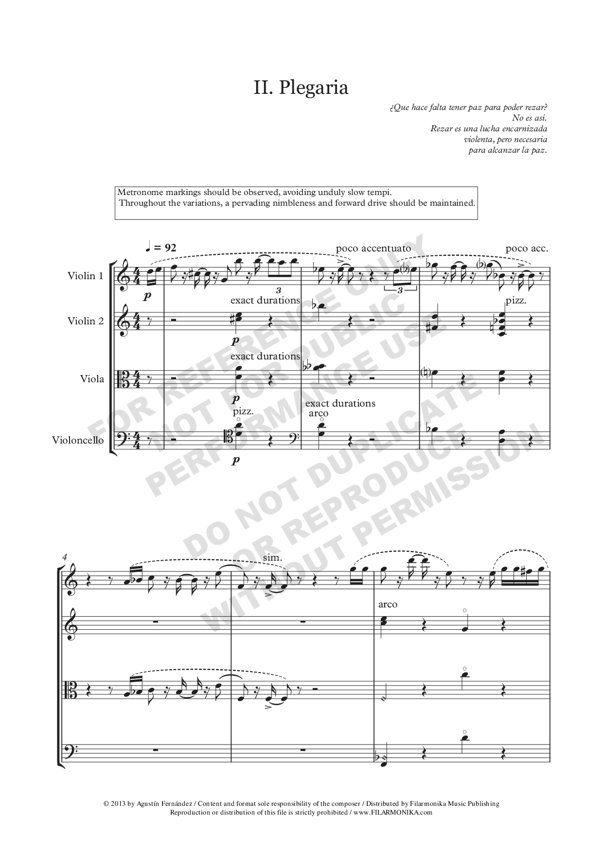 String Quartet Nº2, 'Sin tiempo'