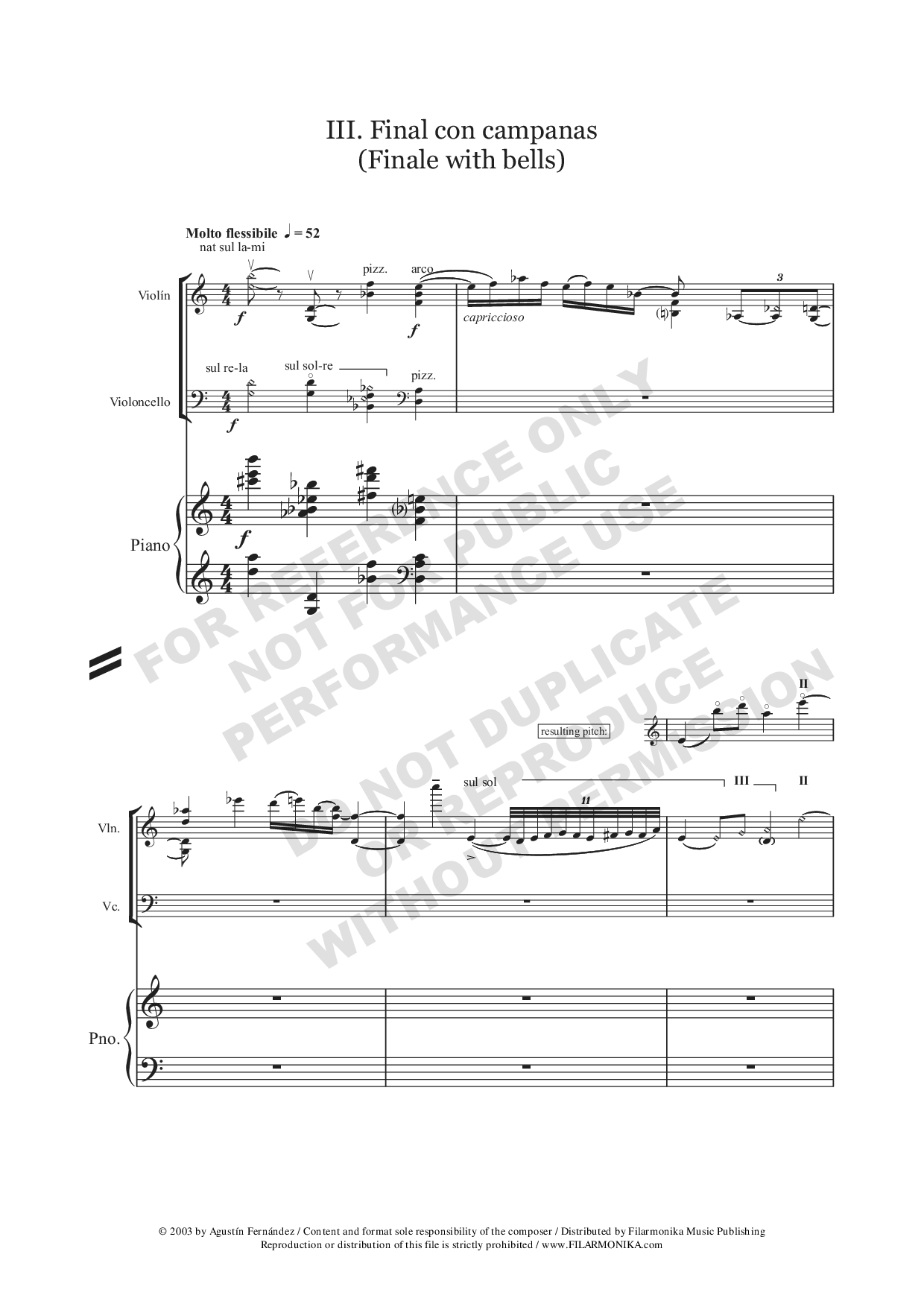 Trío, for violin, cello, and piano
