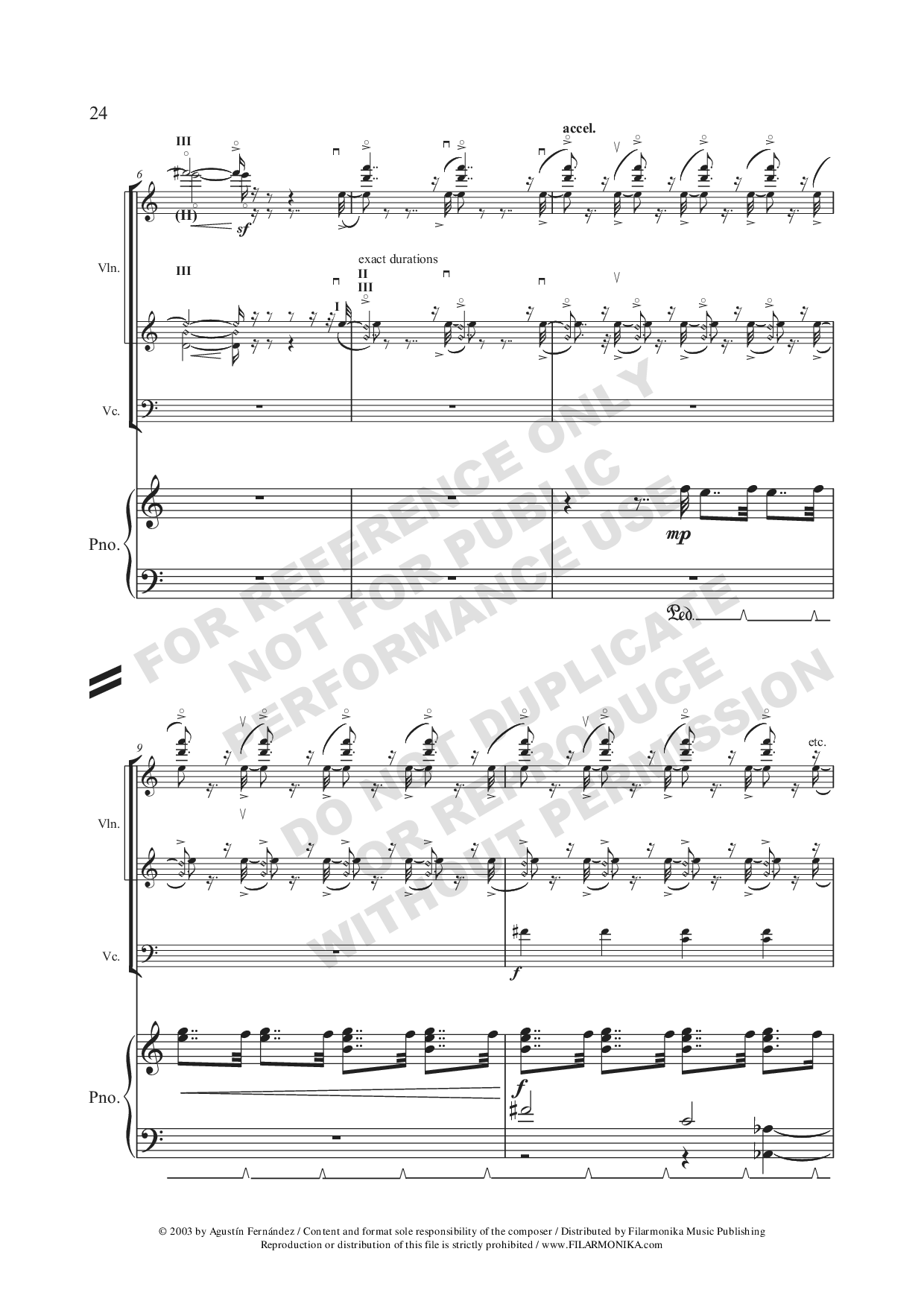 Trío, for violin, cello, and piano