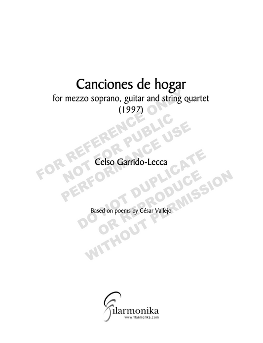 Canciones de hogar, for voice and chamber ensamble