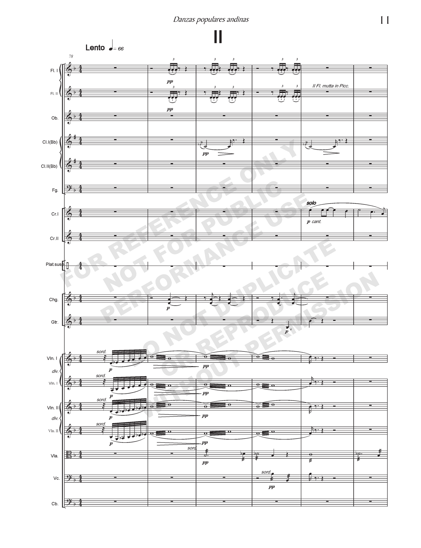 Danzas populares andinas, for chamber orchestra