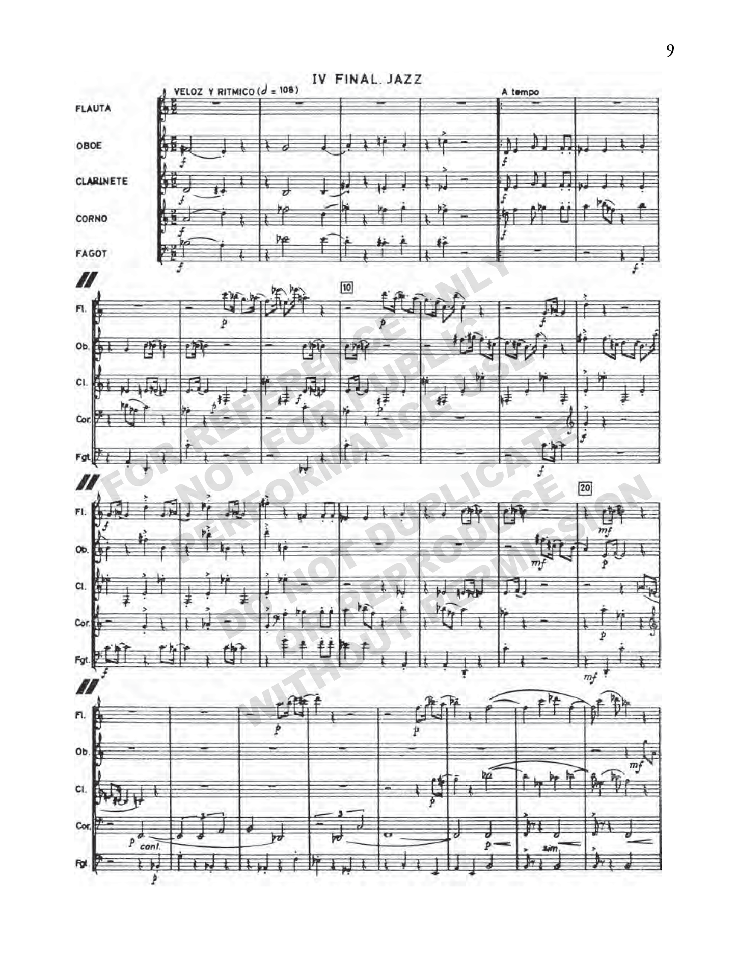Divertimento, for woodwind quintet