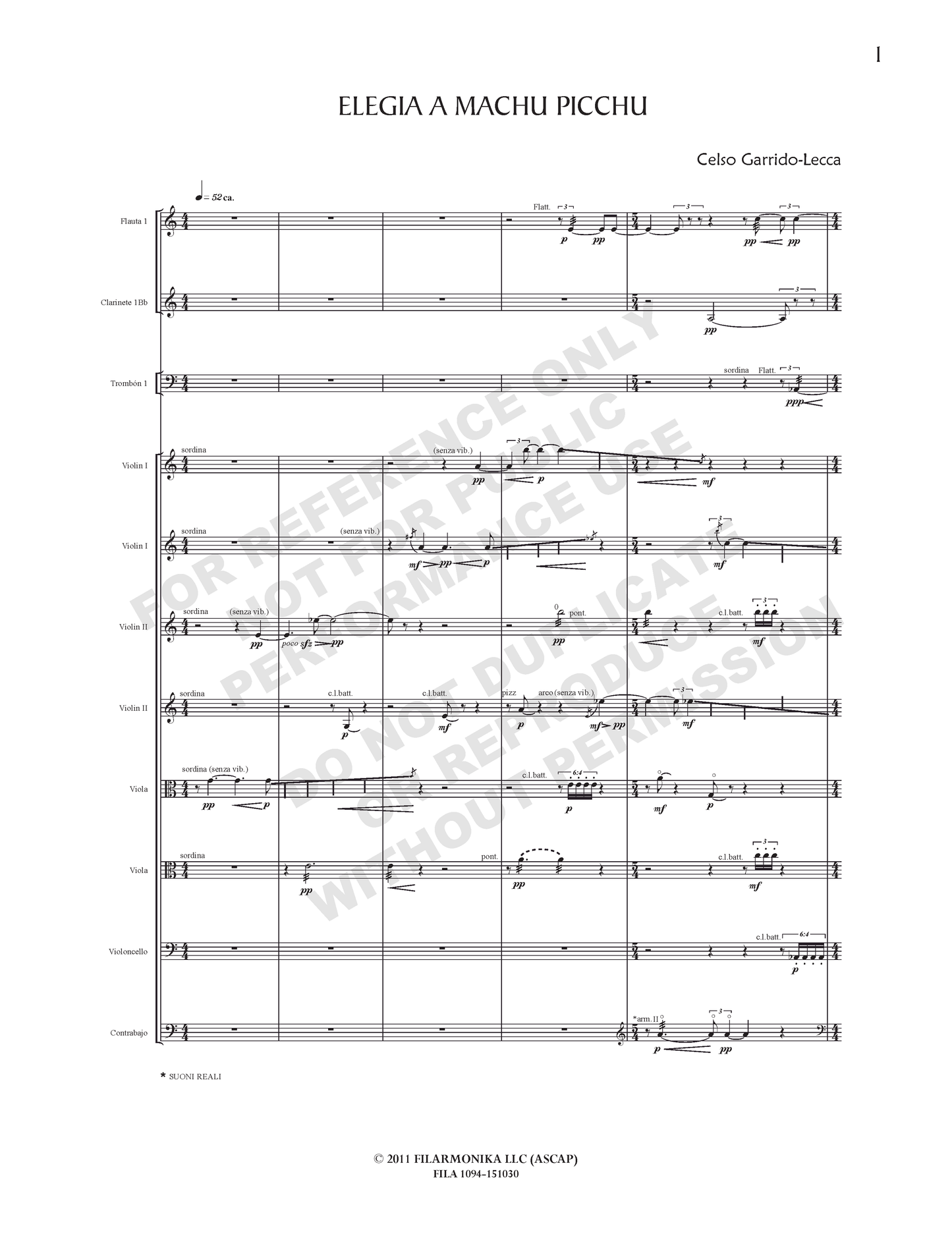 Elegía a Machu Picchu, for orchestra (RENTAL)
