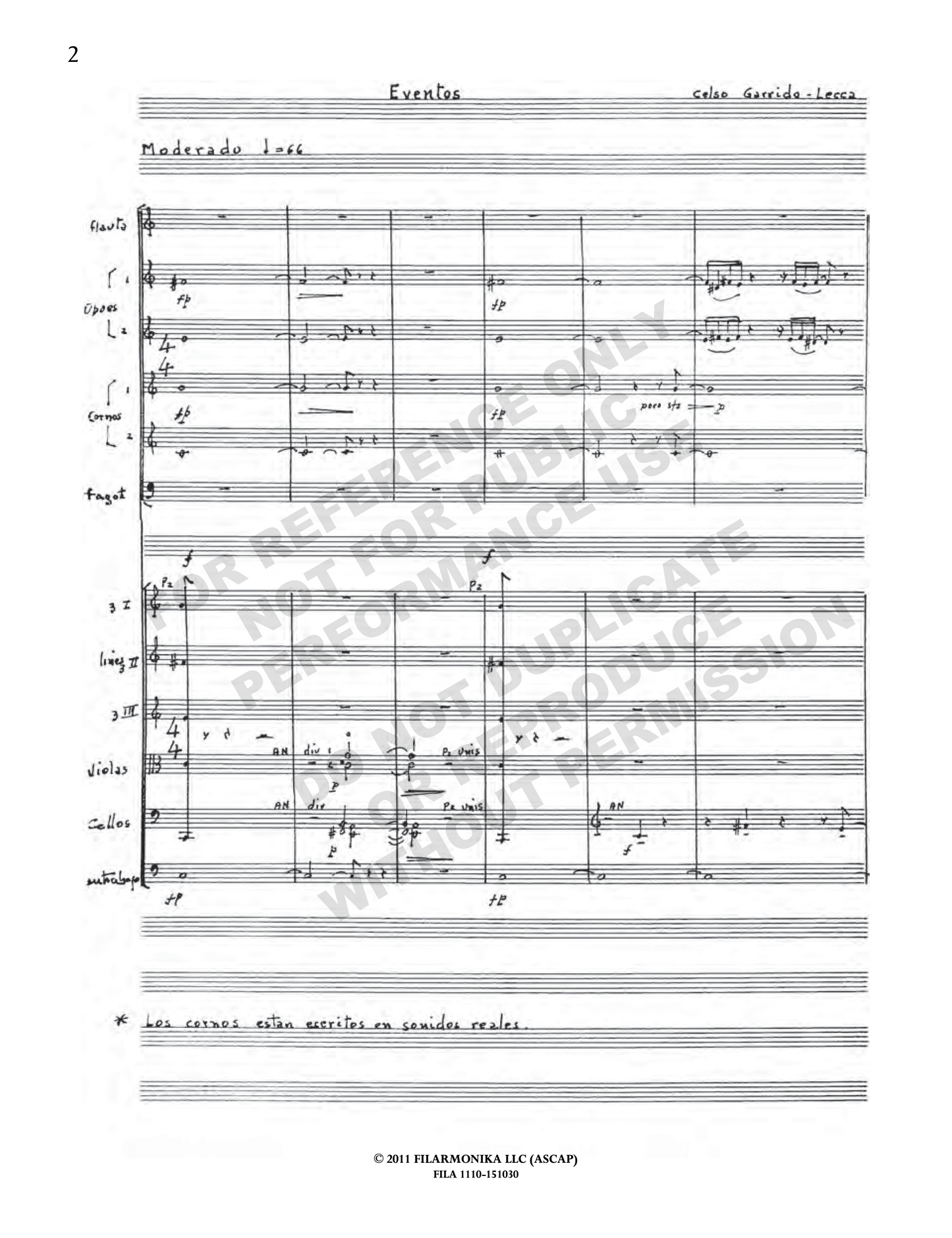 Eventos, for chamber orchestra