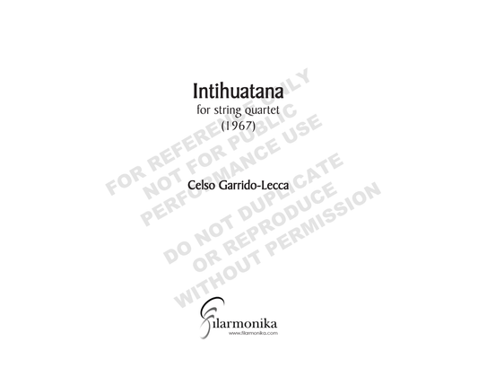 Intihuatana, for string quartet