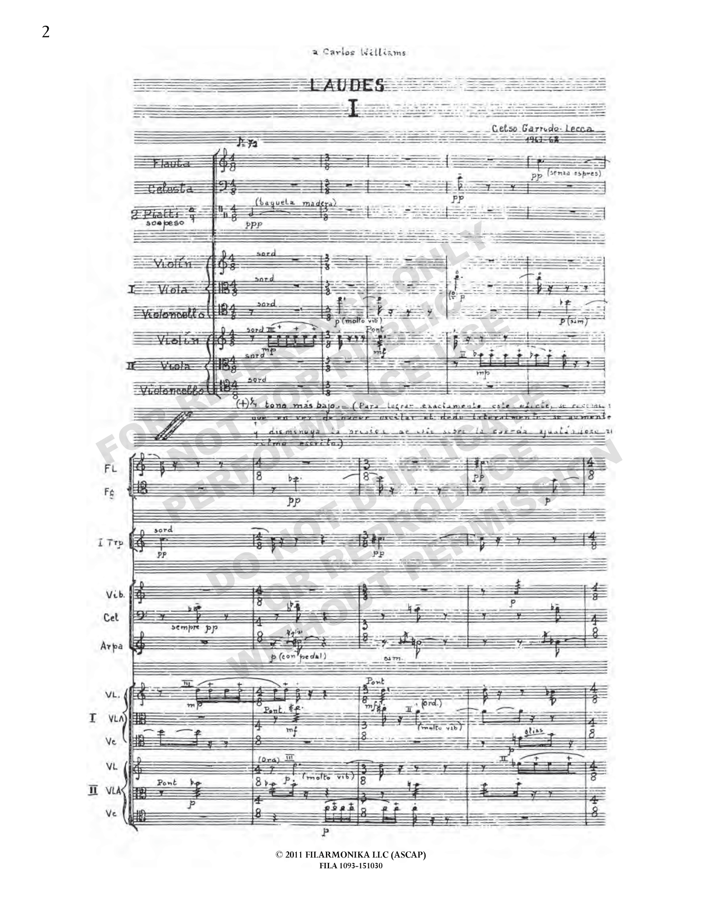 Laudes I, for orchestra
