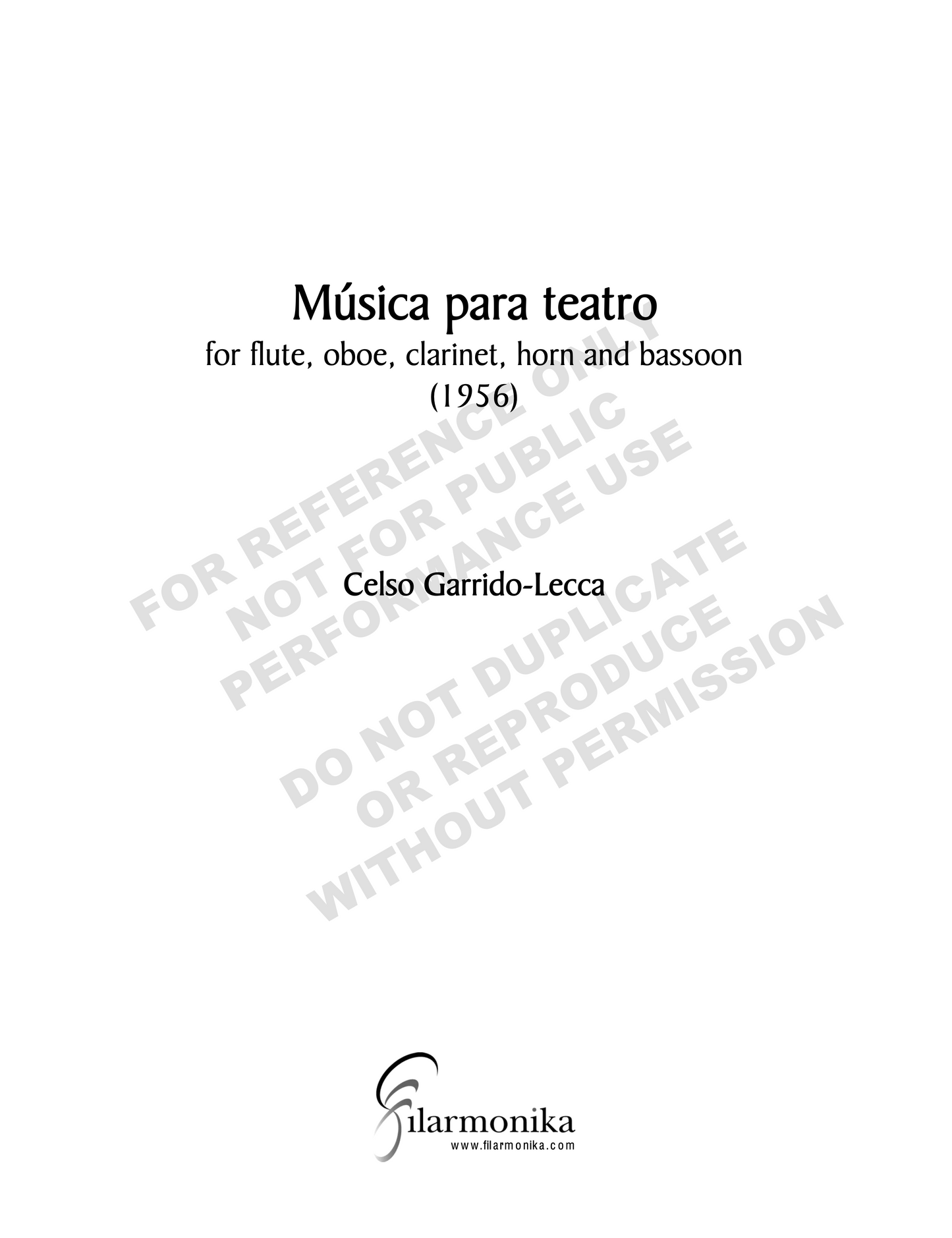 Música para teatro, for woodwind quintet