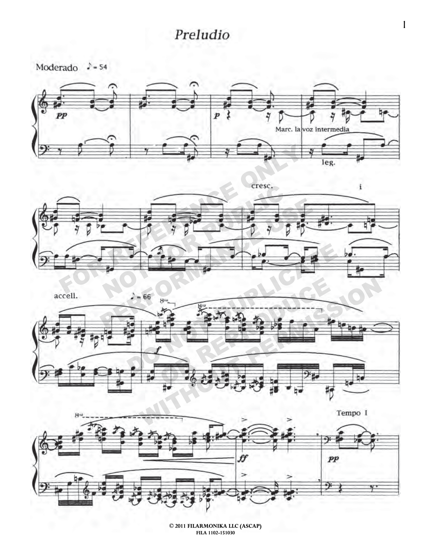Preludio y toccata, for solo piano