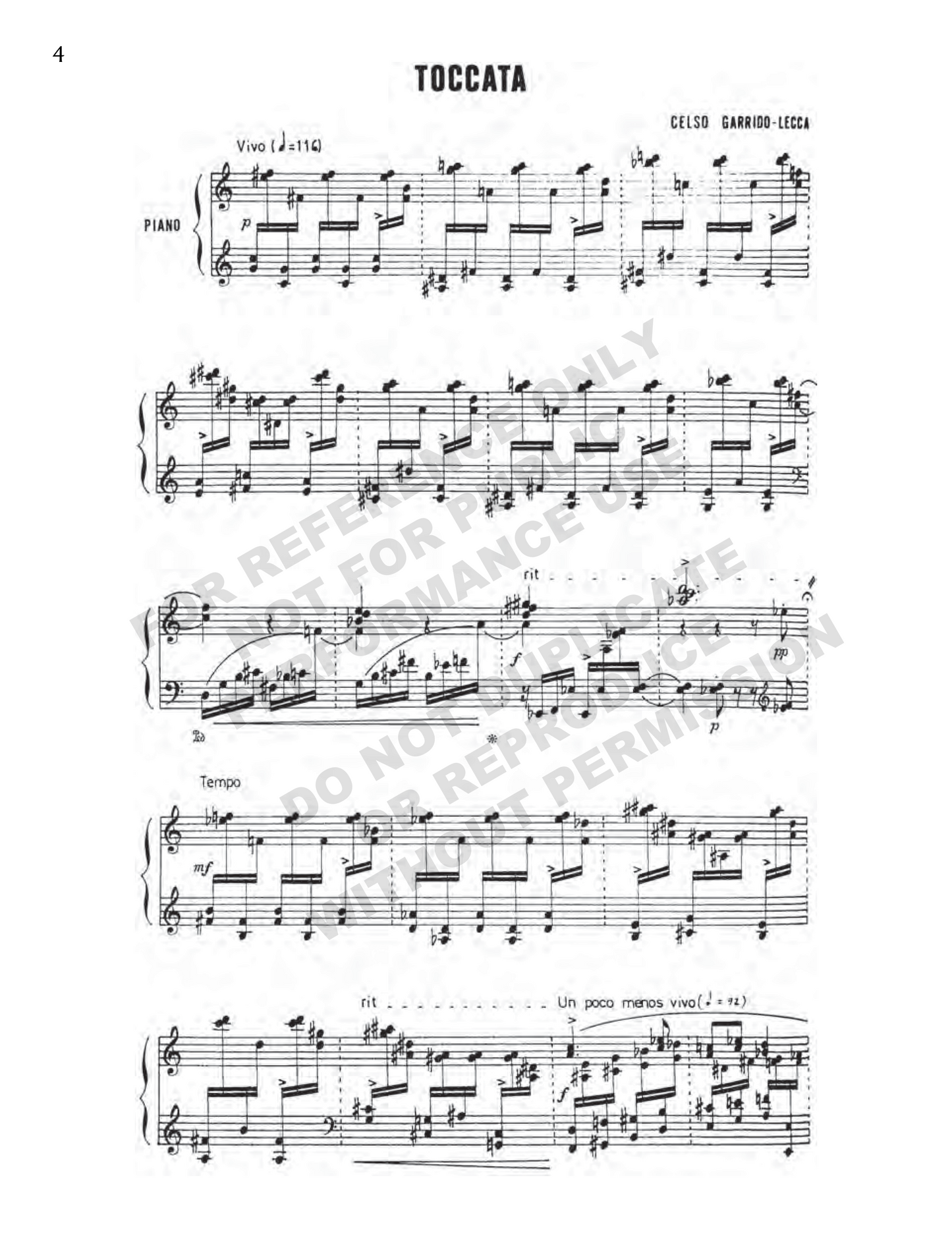Preludio y toccata, for solo piano