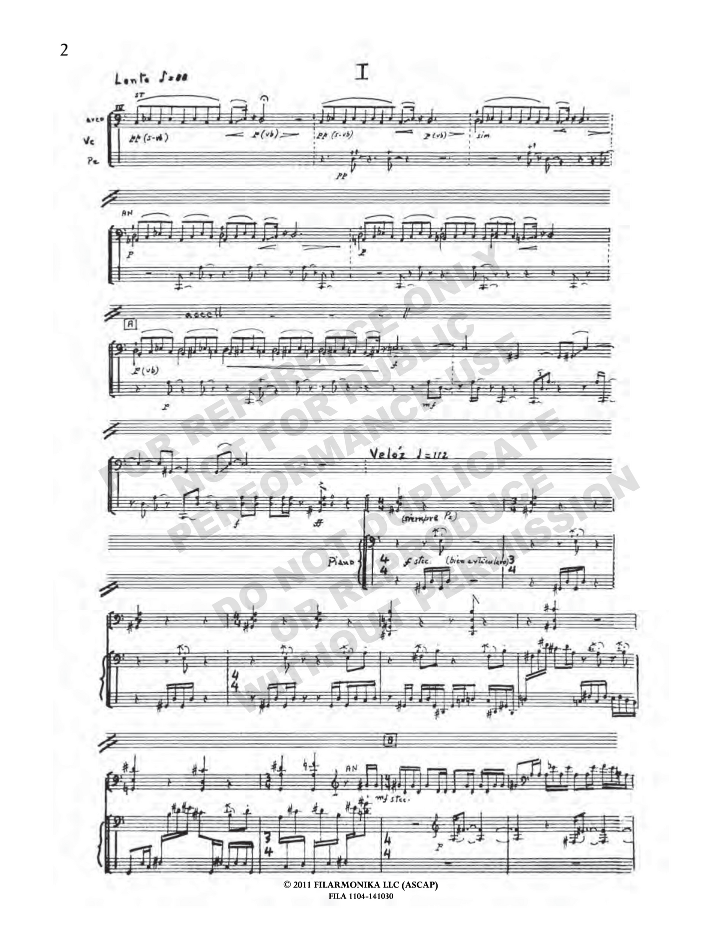 Sonata fantasía, for cello and piano