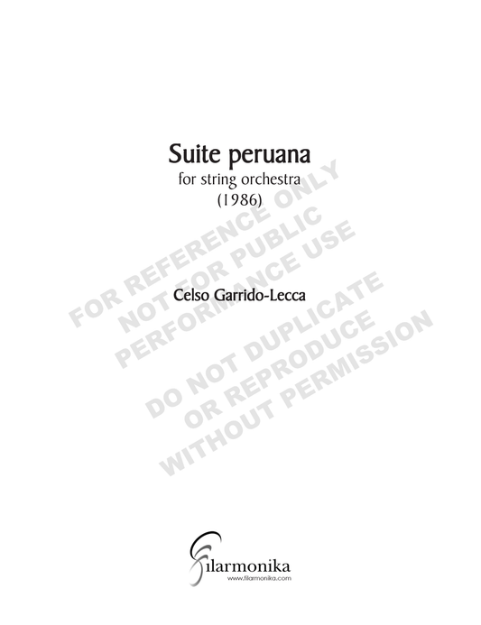 Suite peruana, for strings