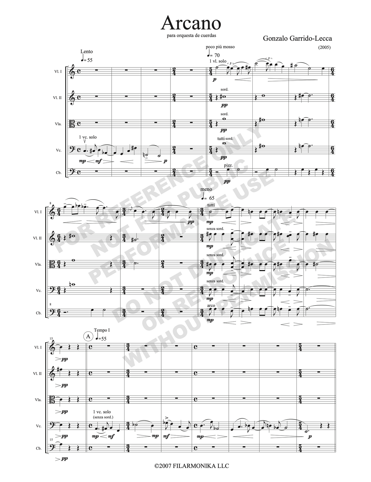 Arcano, for string orchestra