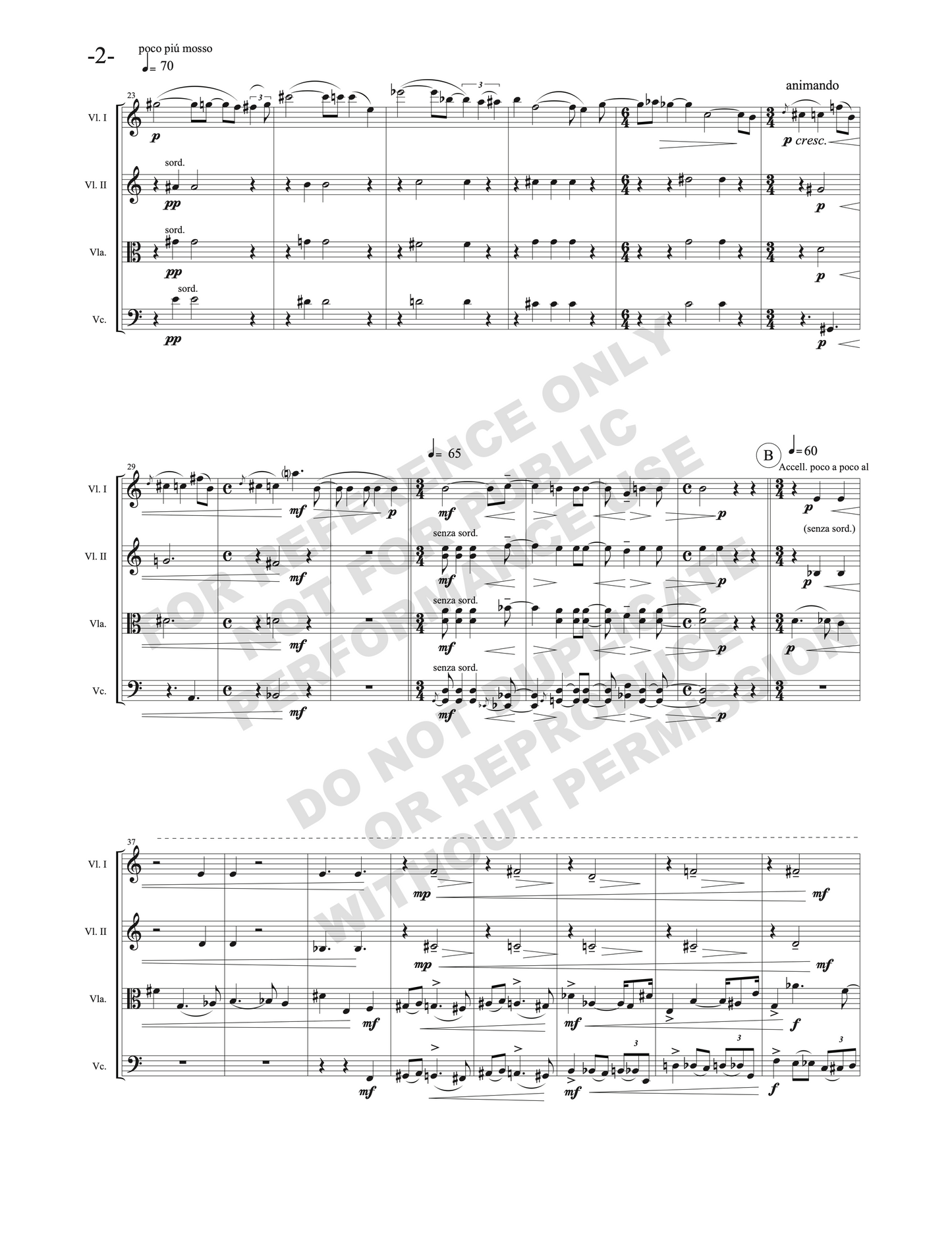 Arcano, for string quartet