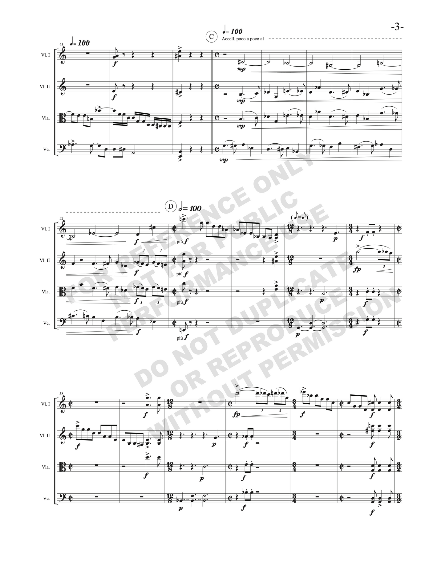 Arcano, for string quartet
