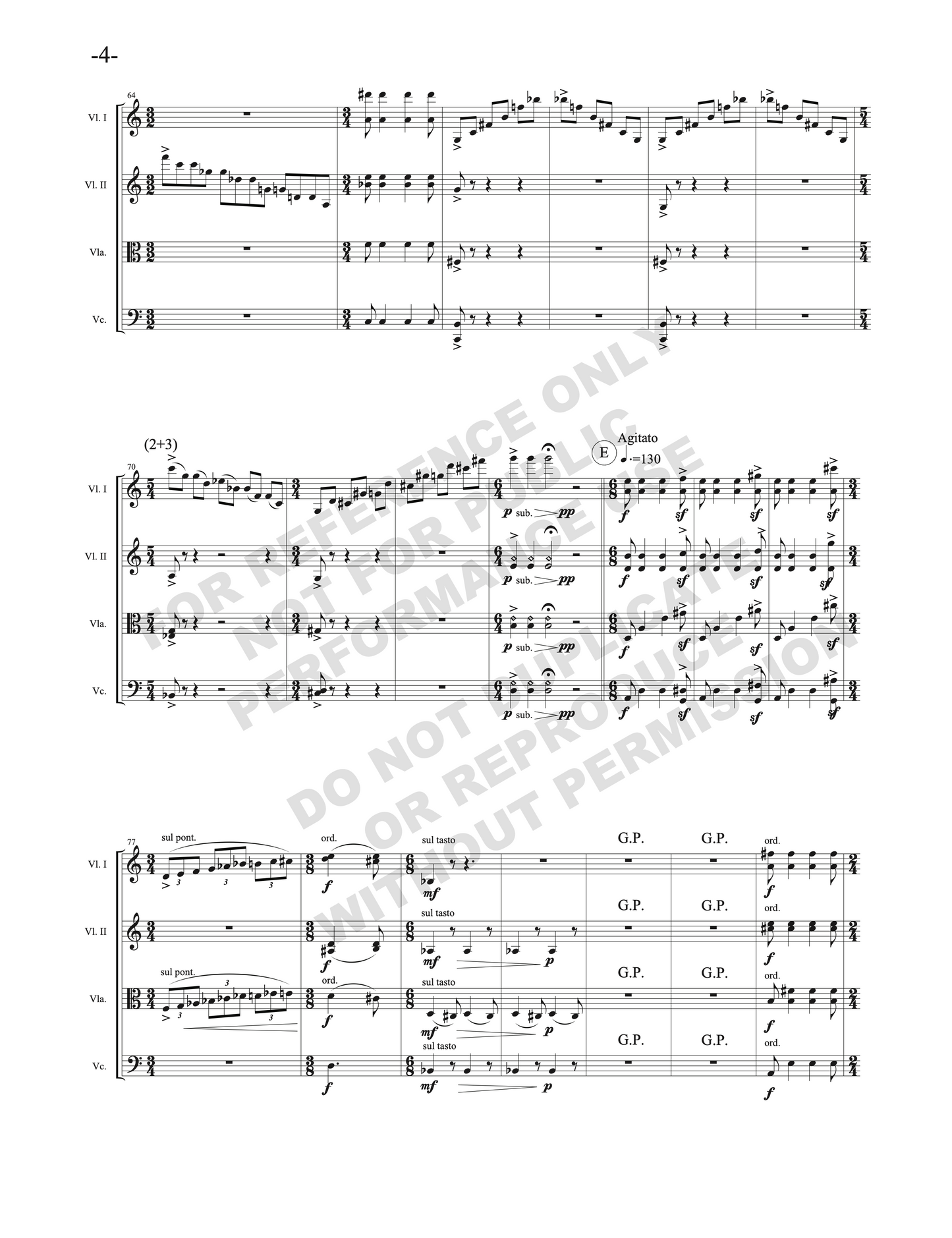Arcano, for string quartet