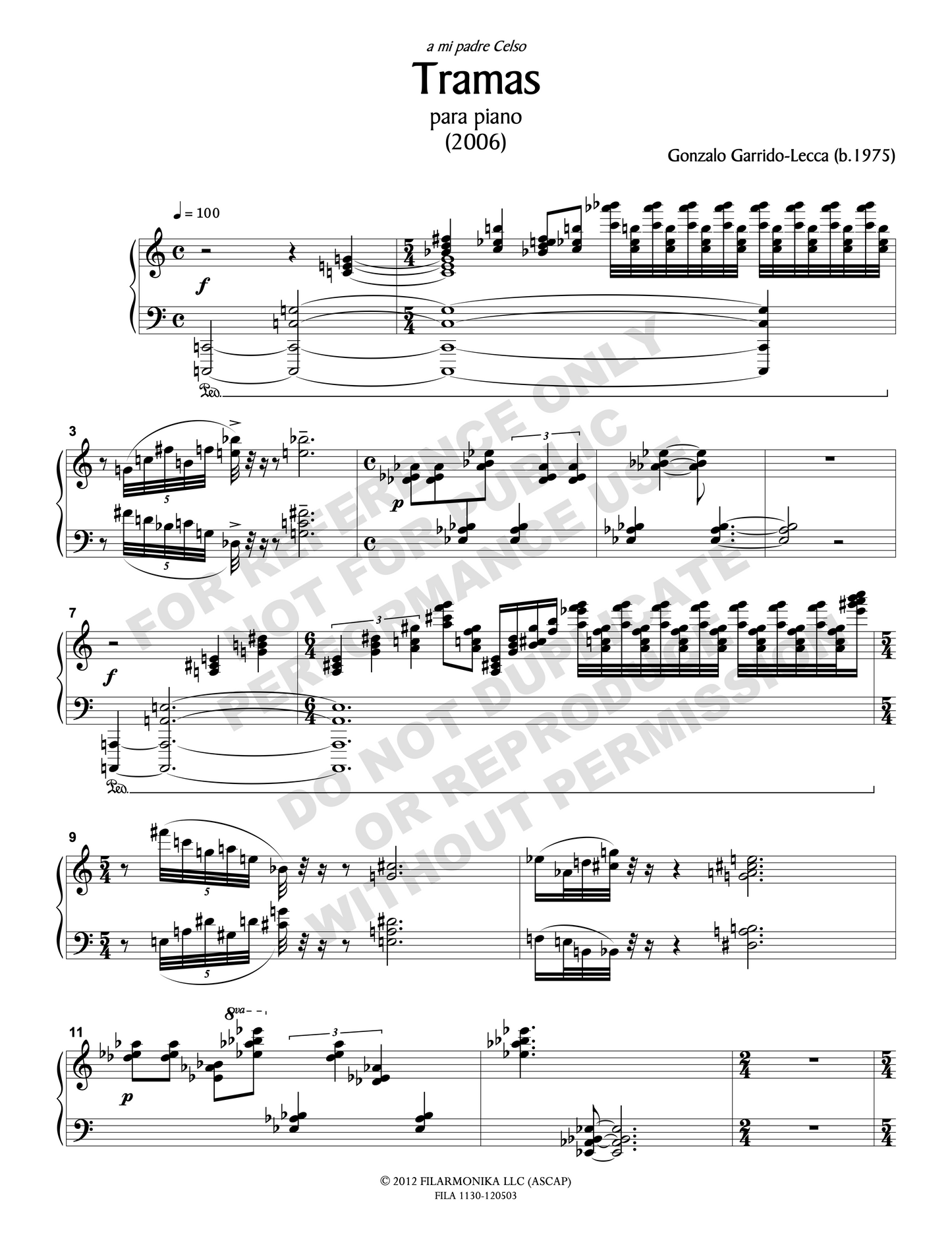 Tramas, for solo piano
