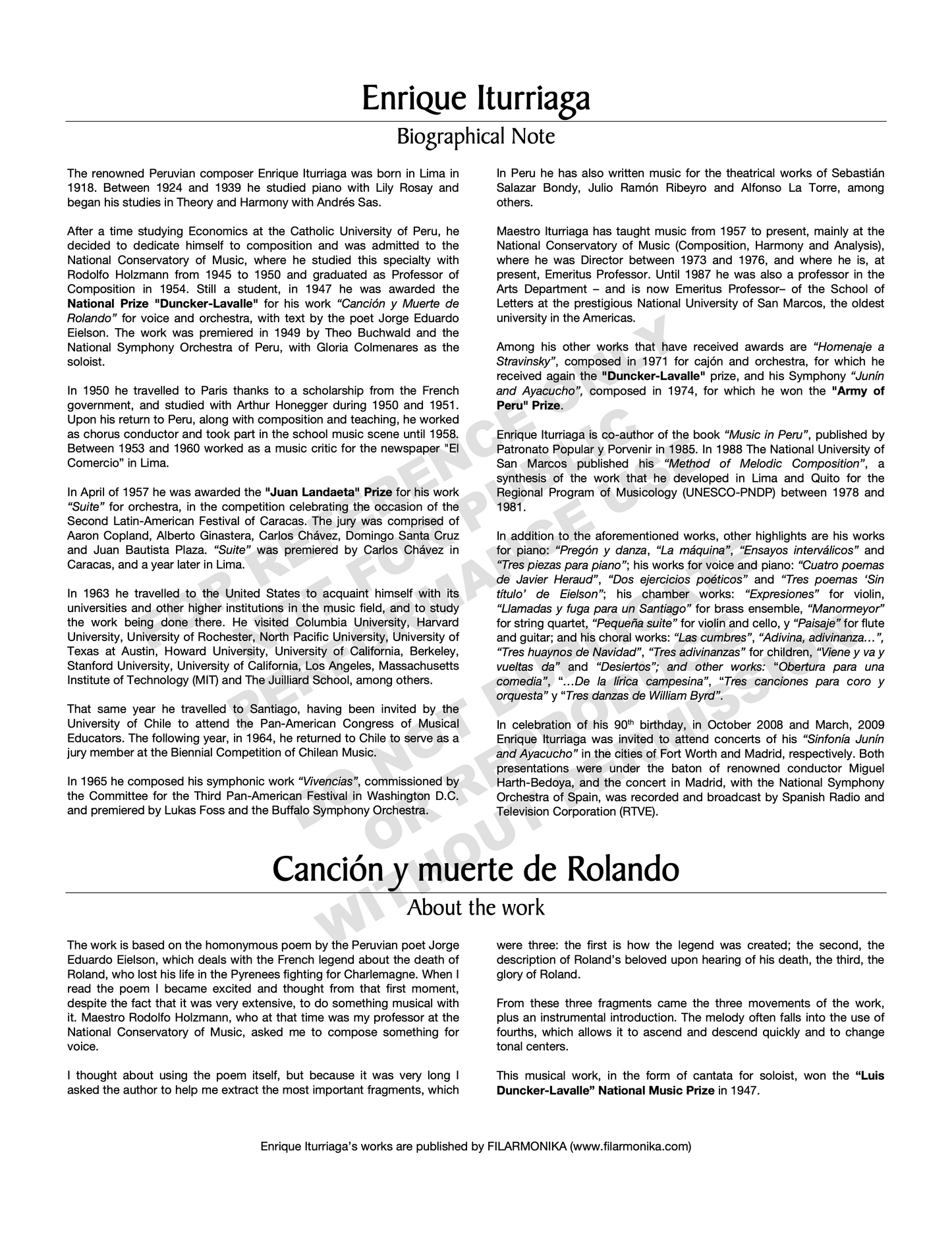 Canción y muerte de Rolando, for soprano and orchestra