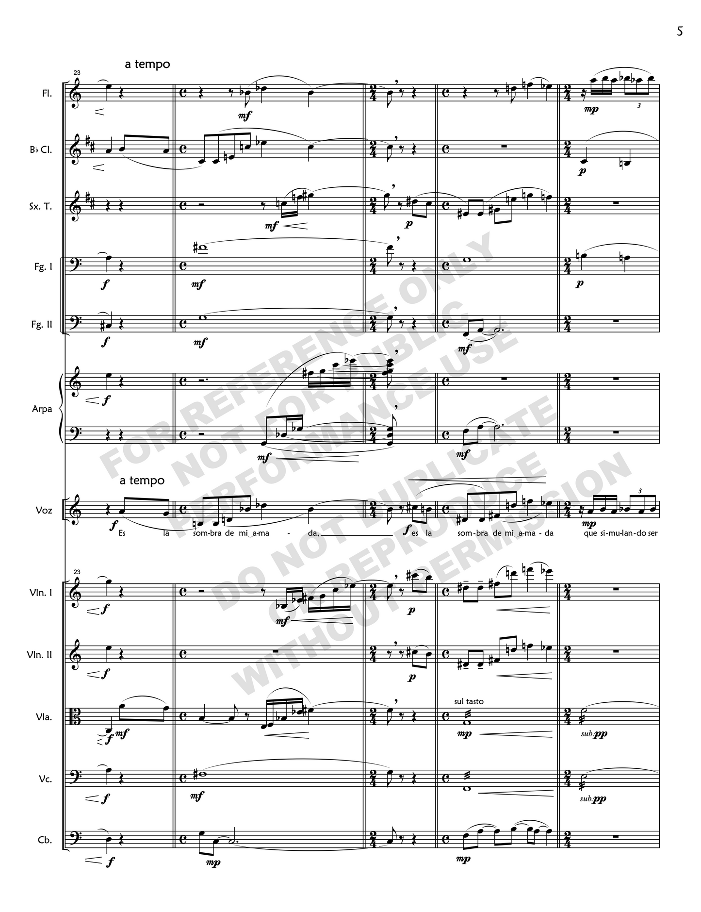 De la lírica campesina, for voice and ensemble