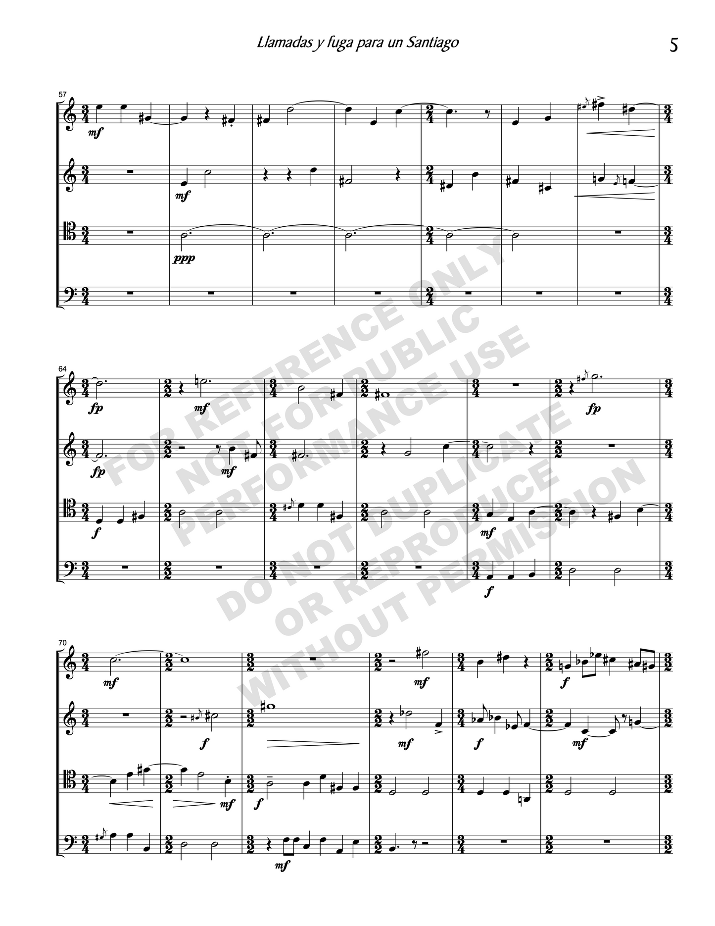 Llamada y fuga para un santiago, for brass ensemble