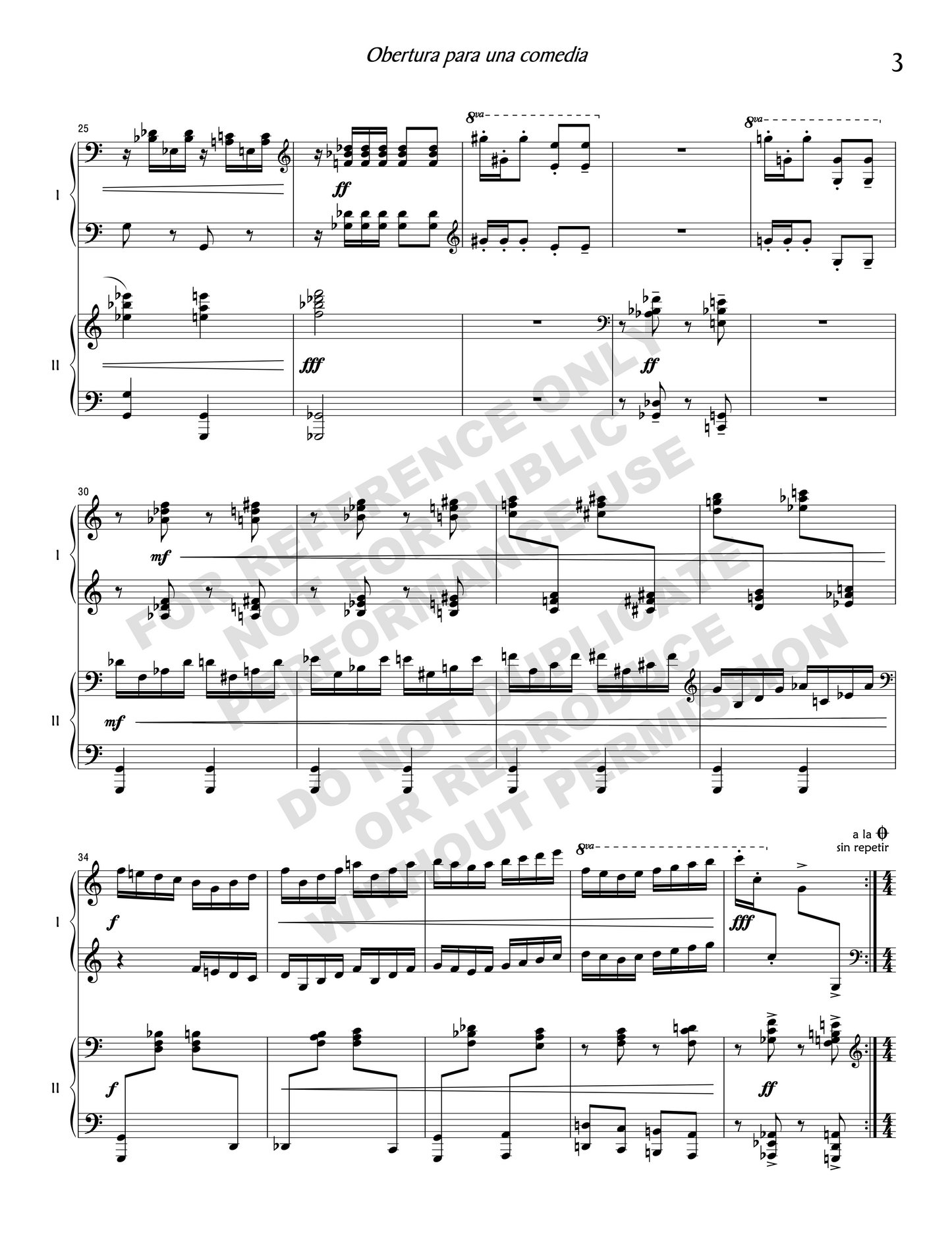 Obertura para una comedia, for two pianos