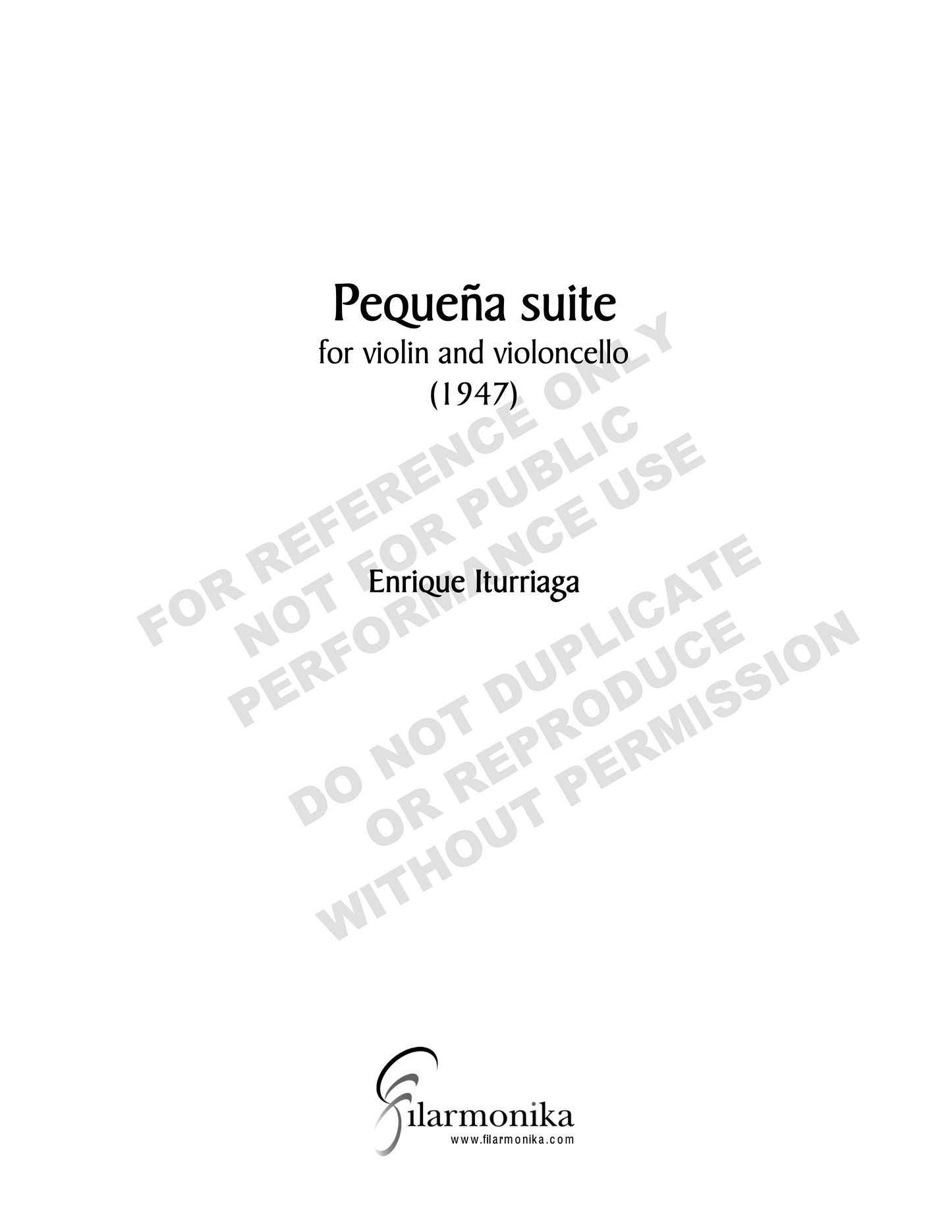 Pequeña suite, for violin and cello