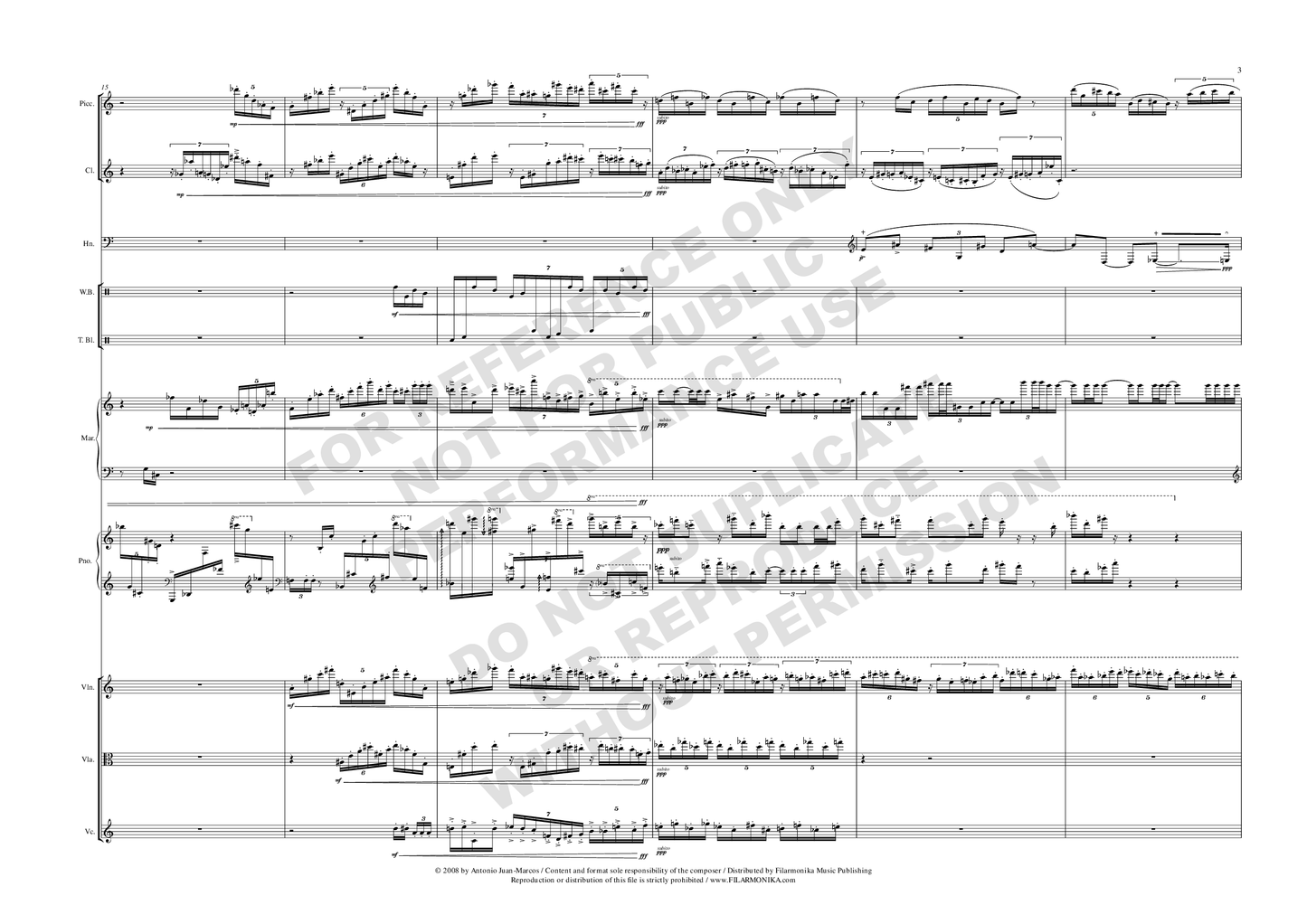 Adentrarse, for piano and esemble