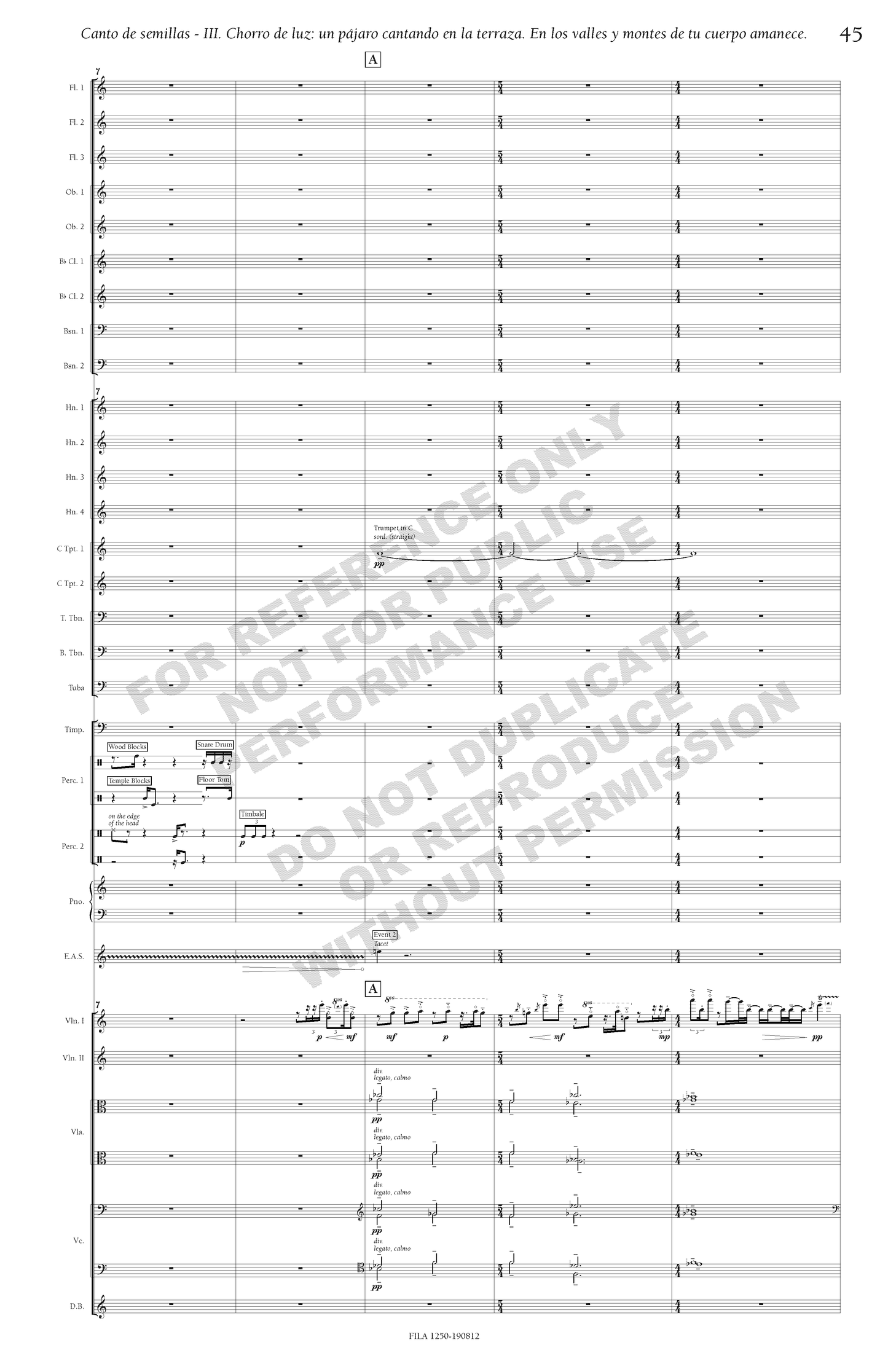 Canto de semillas, for orchestra