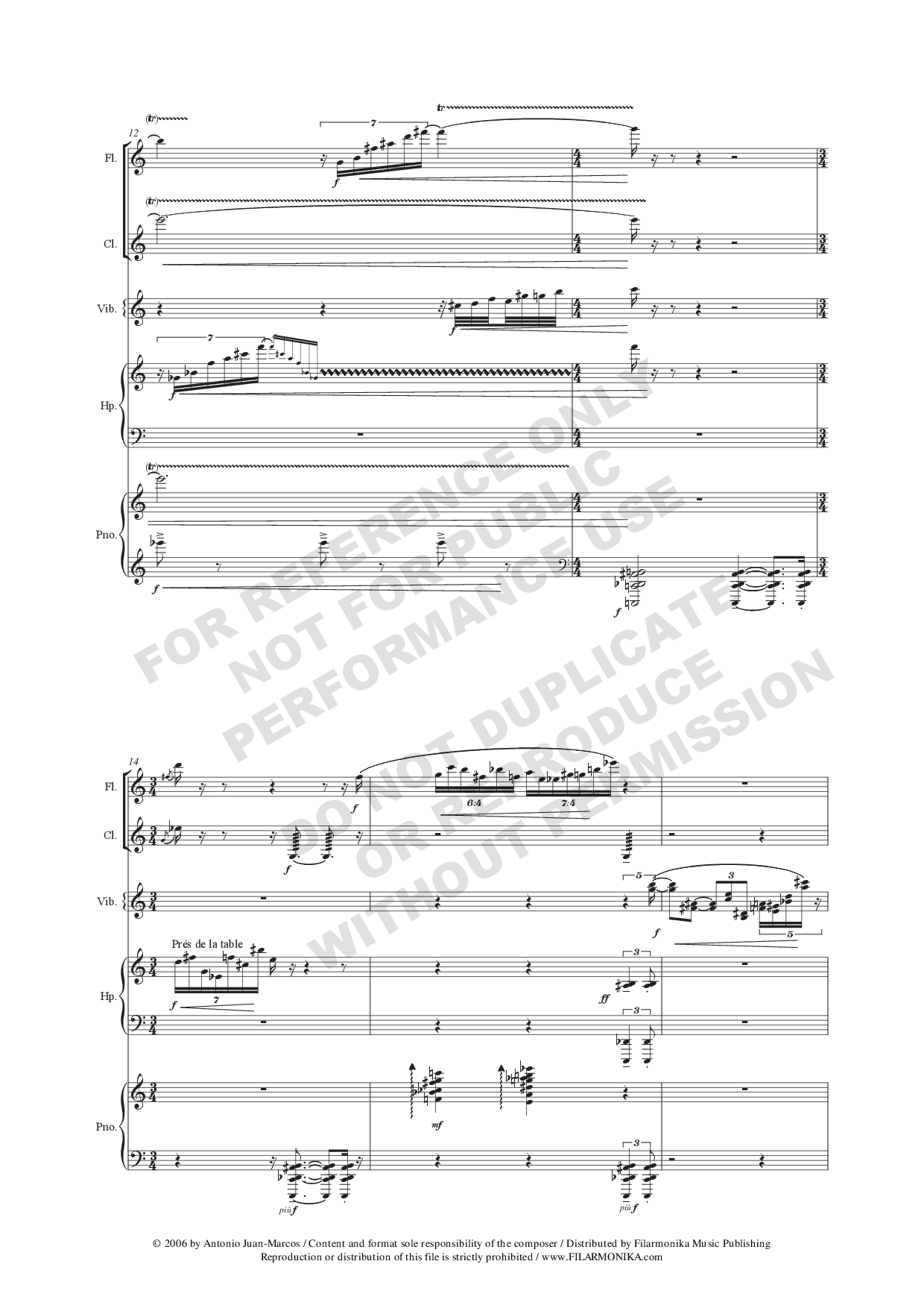 Claroscuro, for 5-instrument ensemble