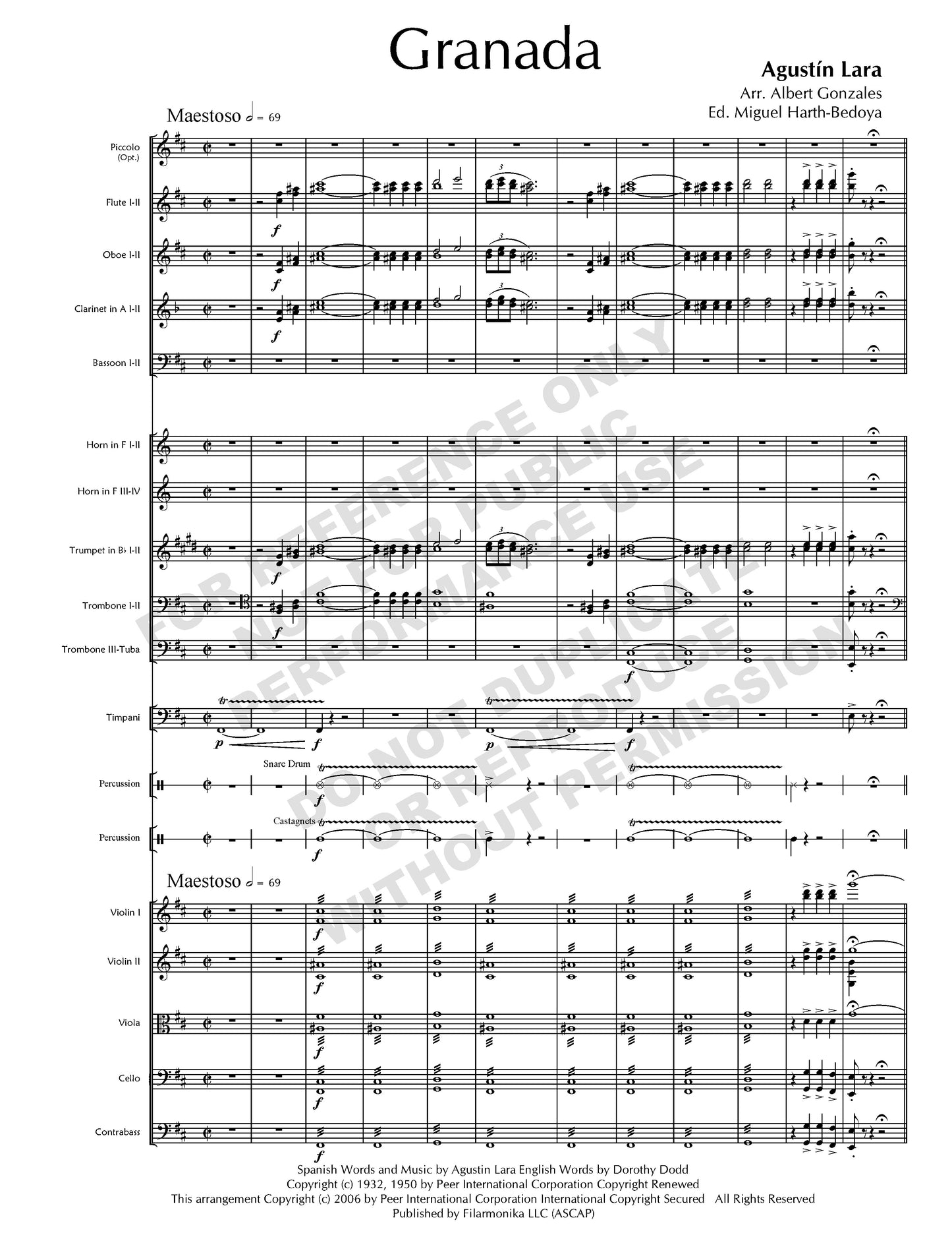 Granada, for orchestra (arr. Gonzales)