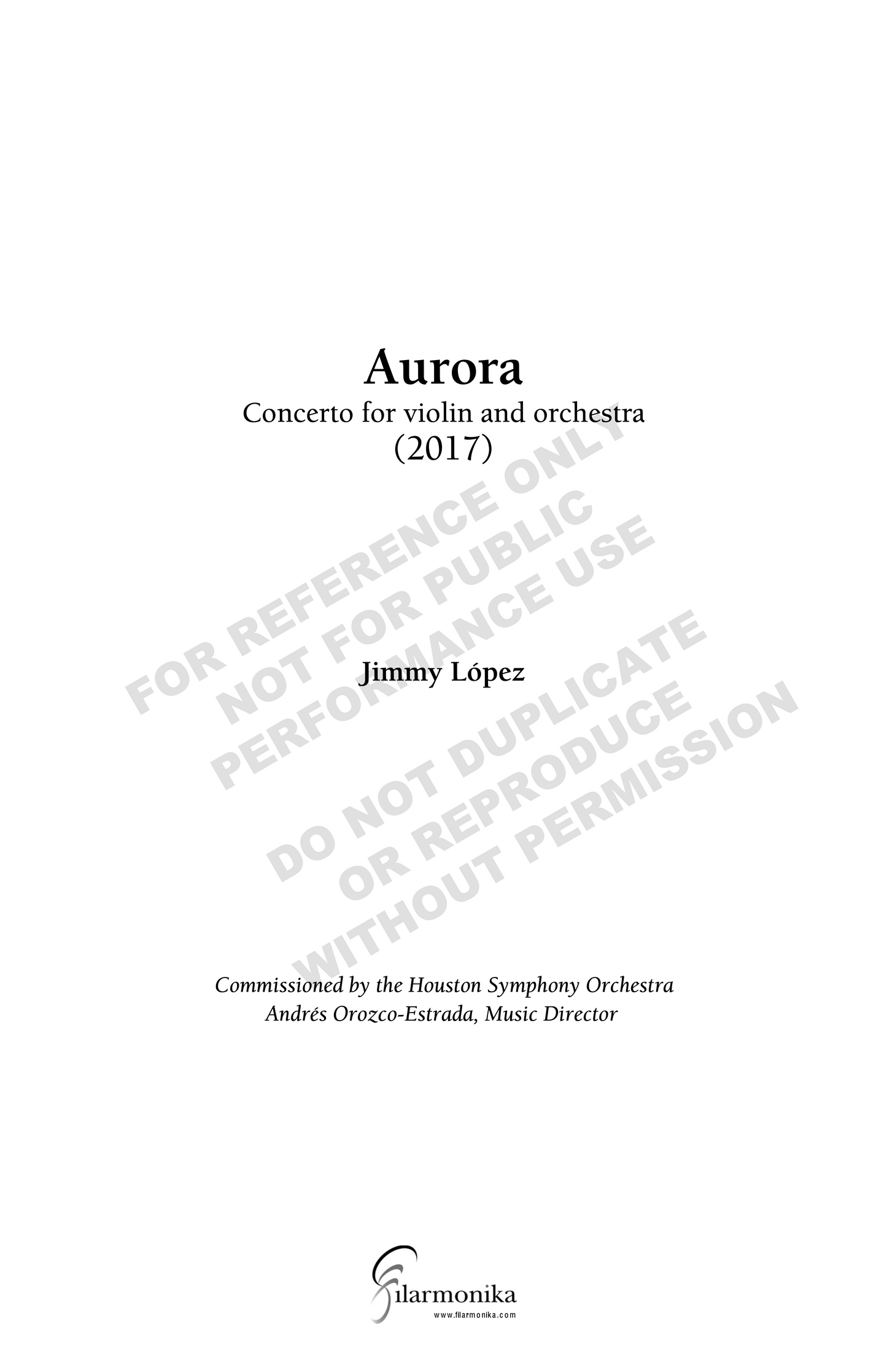 Aurora, concerto for violin and orchestra
