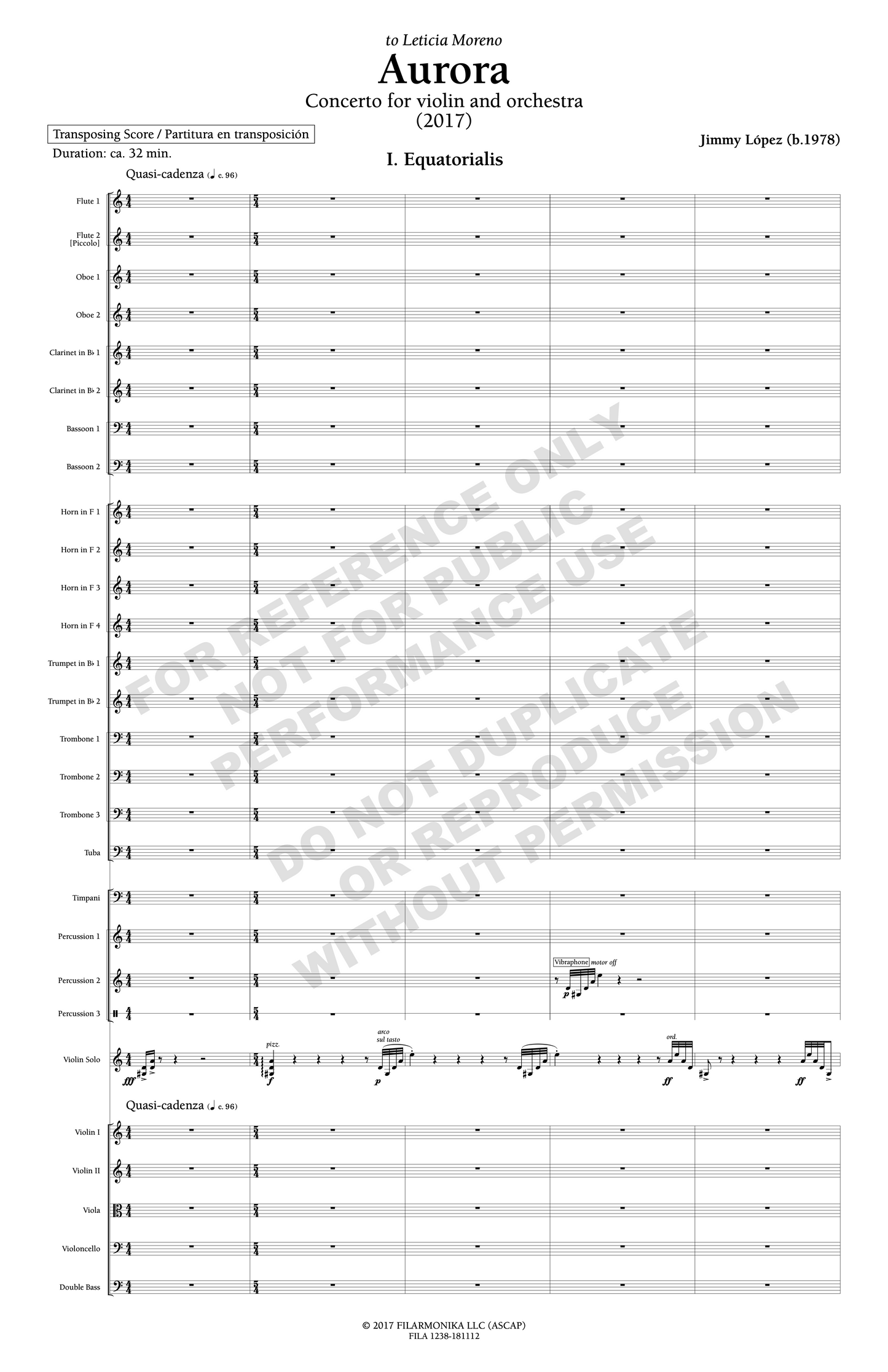 Aurora, concerto for violin and orchestra