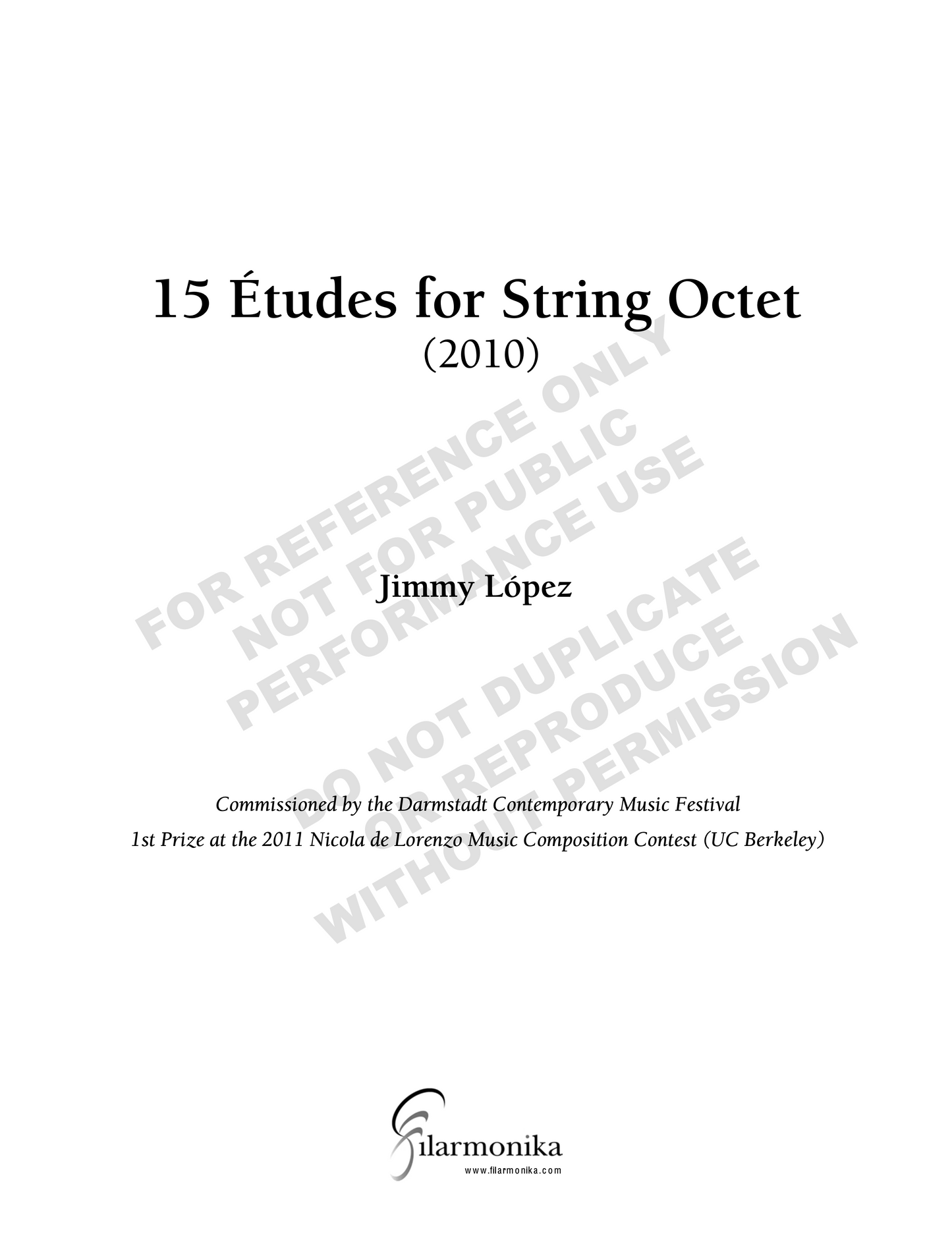15 Études for String Octet