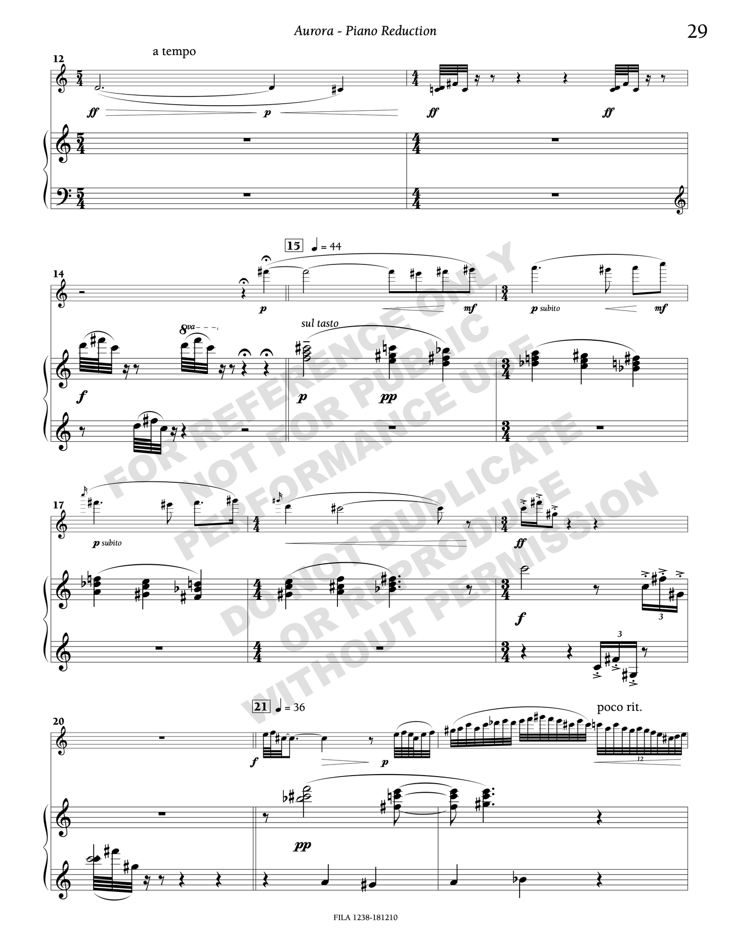 Aurora, concerto for violin and orchestra