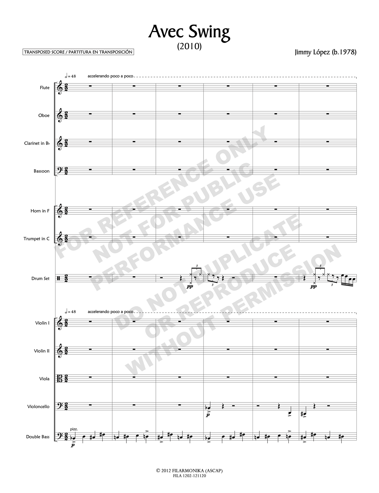 Avec Swing, for chamber orchestra