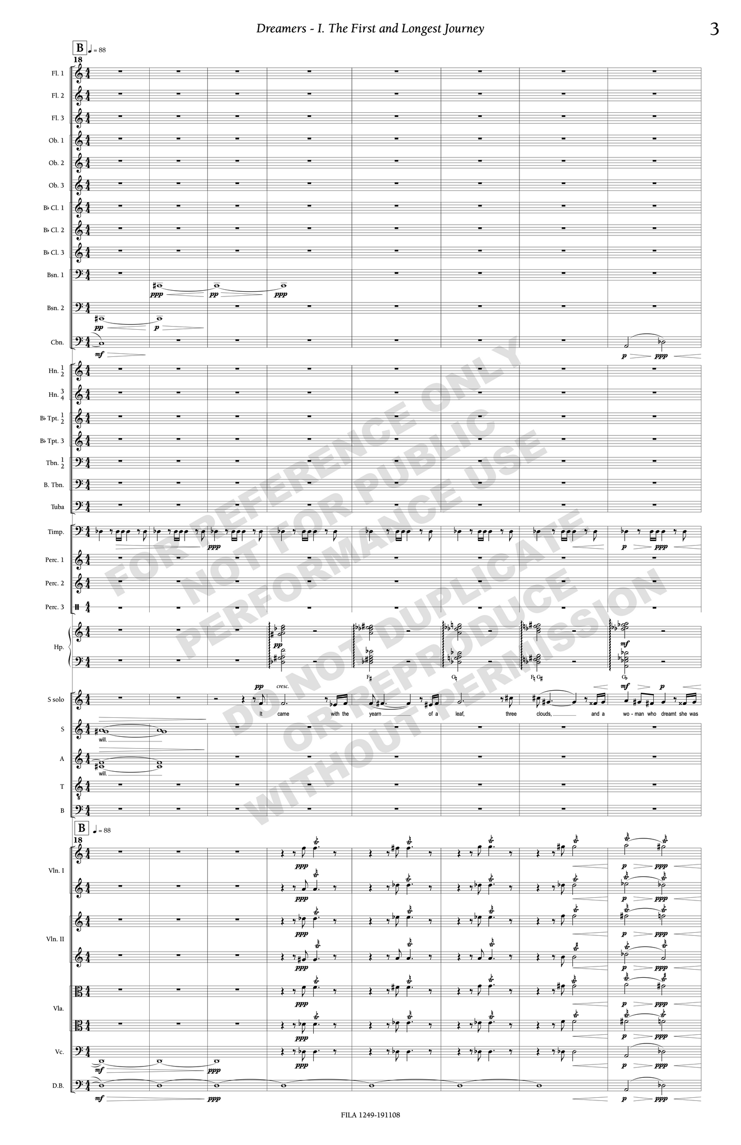 Dreamers, an oratorio for soprano, mixed chorus and orchestra