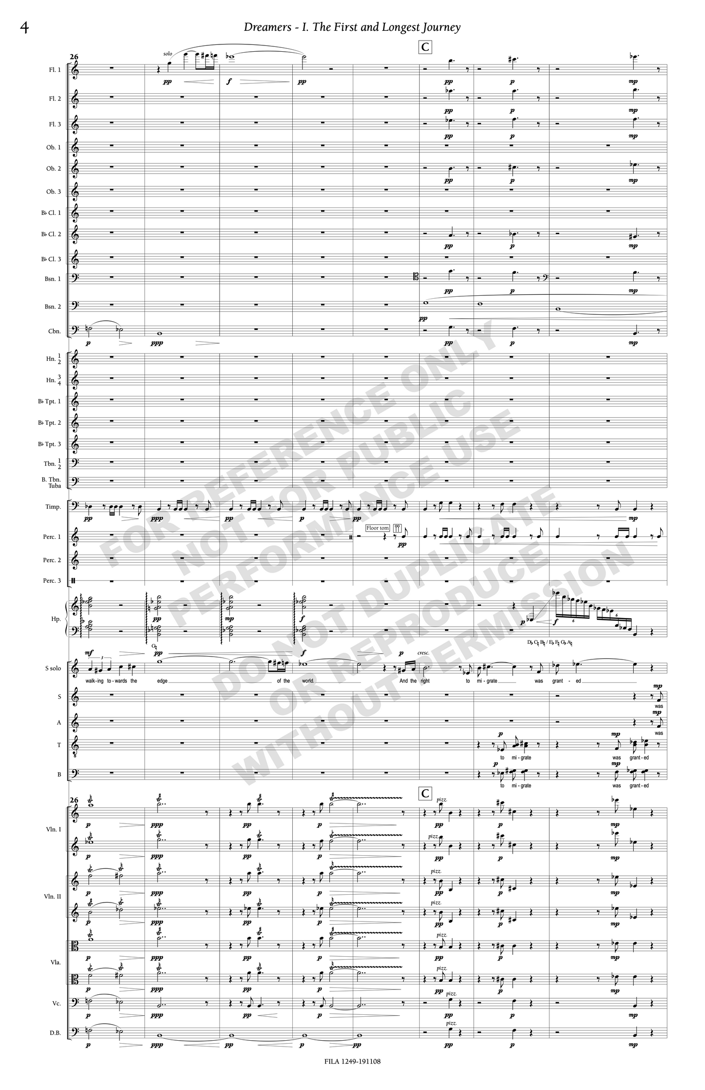 Dreamers, an oratorio for soprano, mixed chorus and orchestra