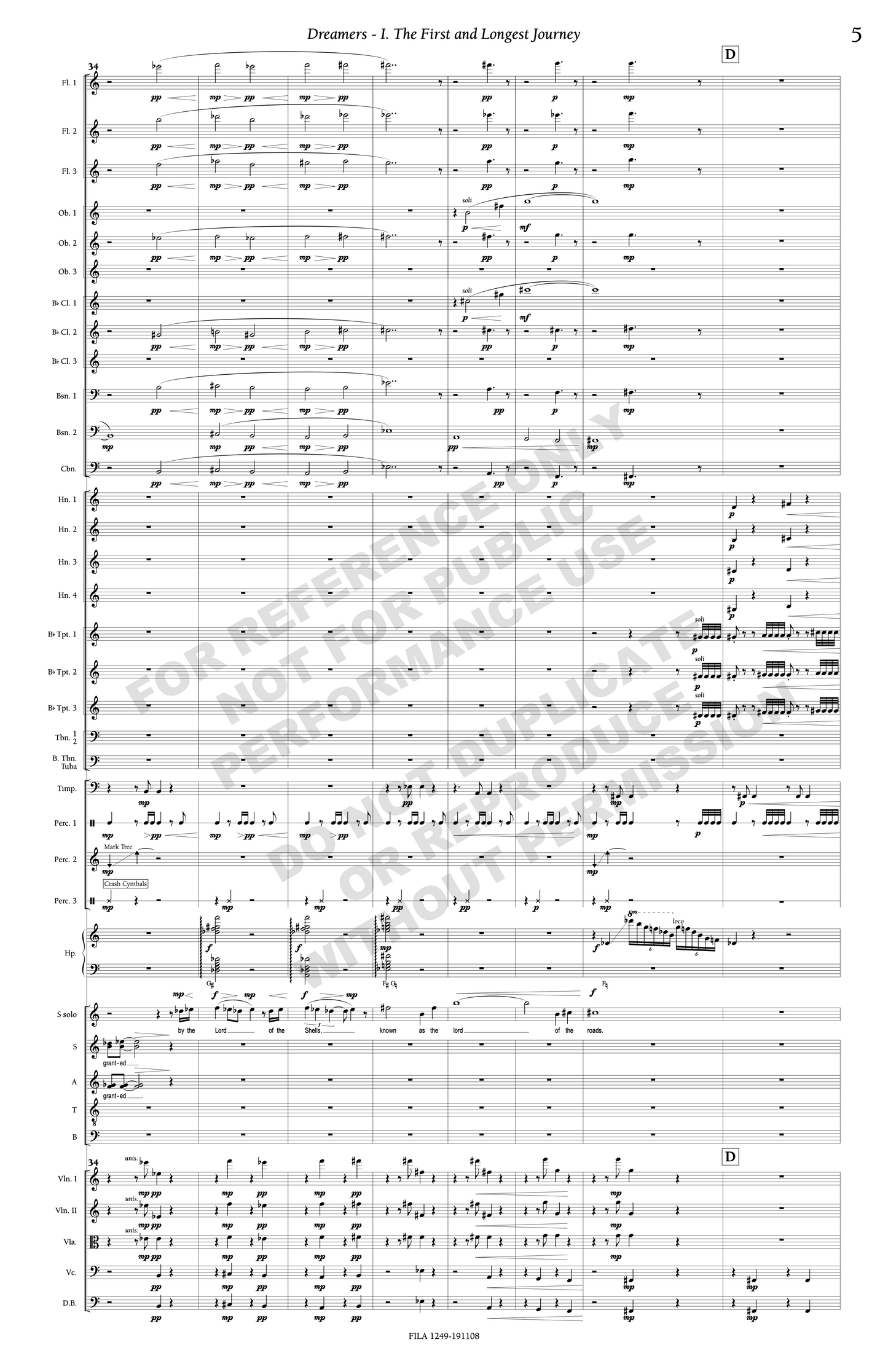 Dreamers, an oratorio for soprano, mixed chorus and orchestra