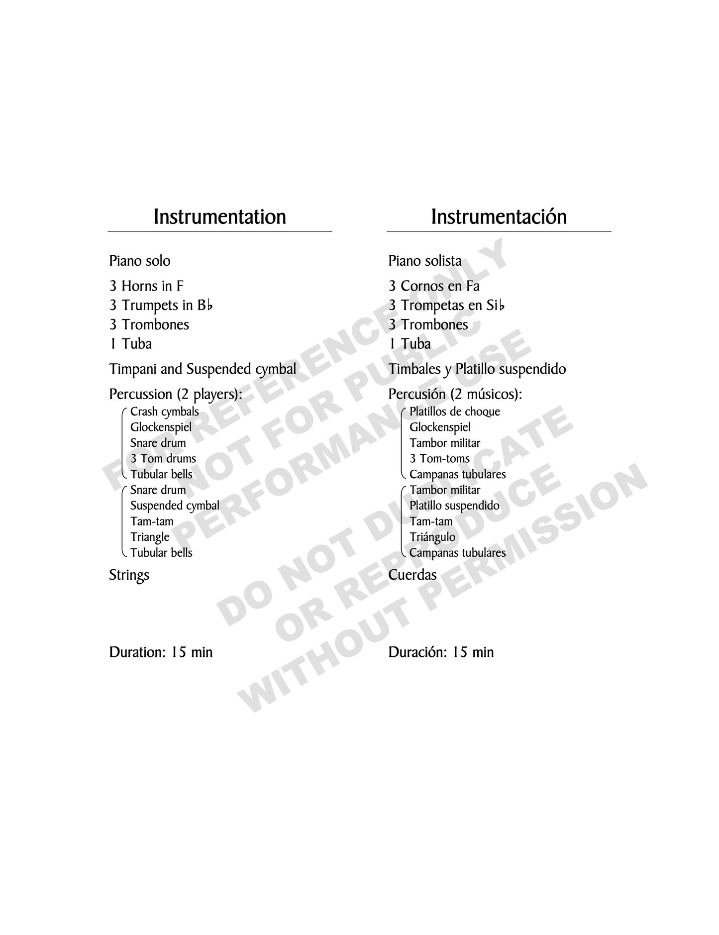 Epiphany, concertino for piano, strings, brass and percussion
