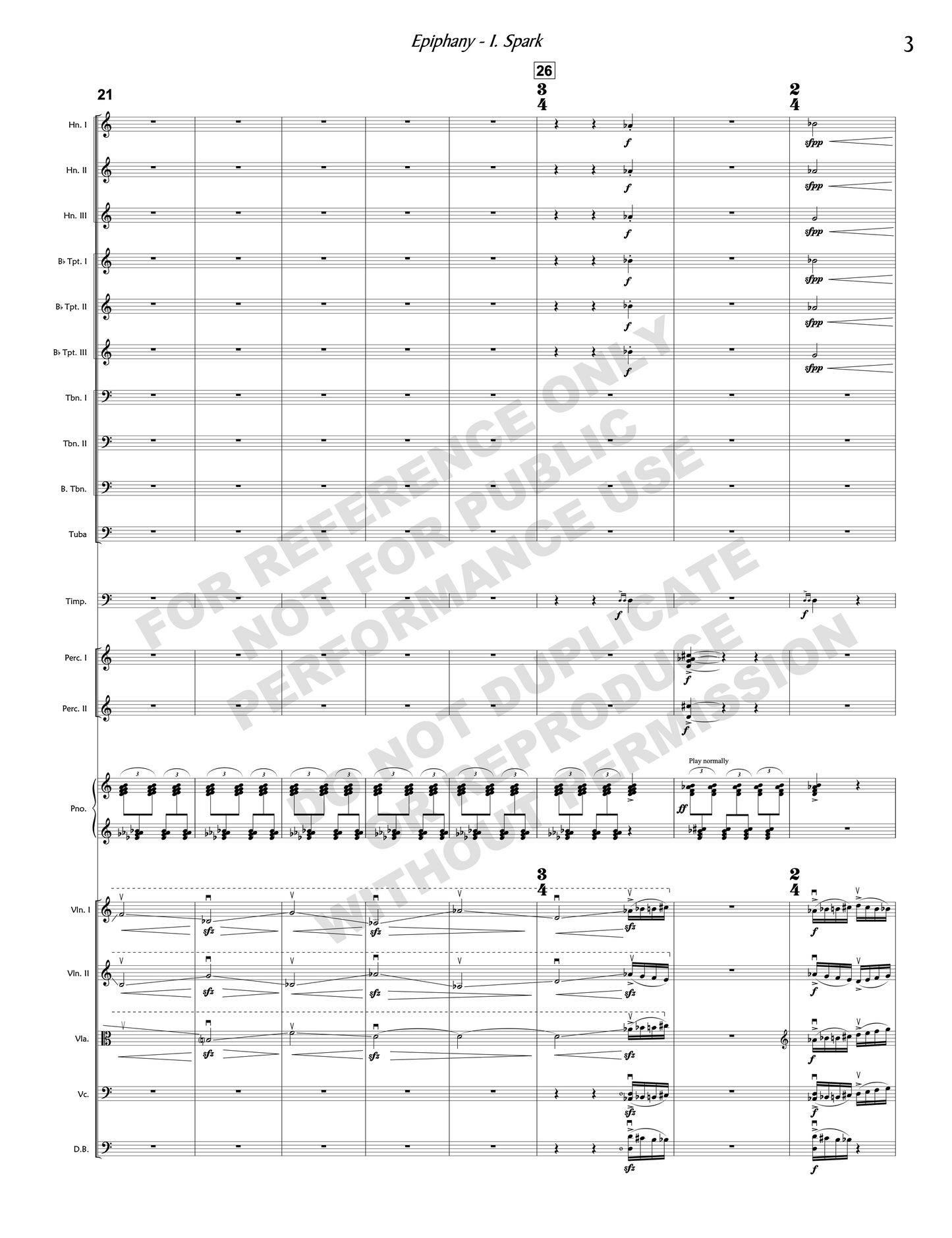 Epiphany, concertino for piano, strings, brass and percussion