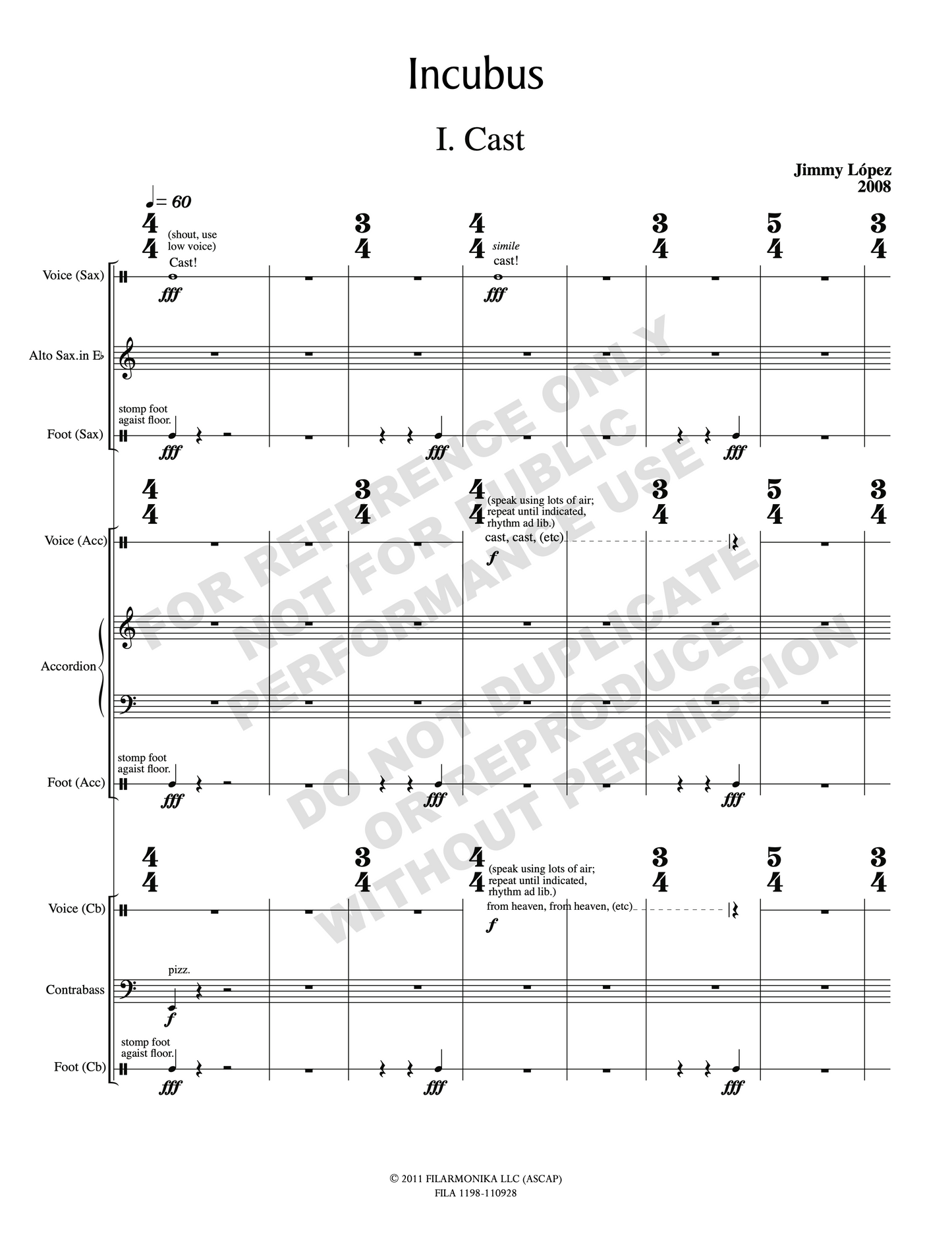 Incubus, for chamber ensemble