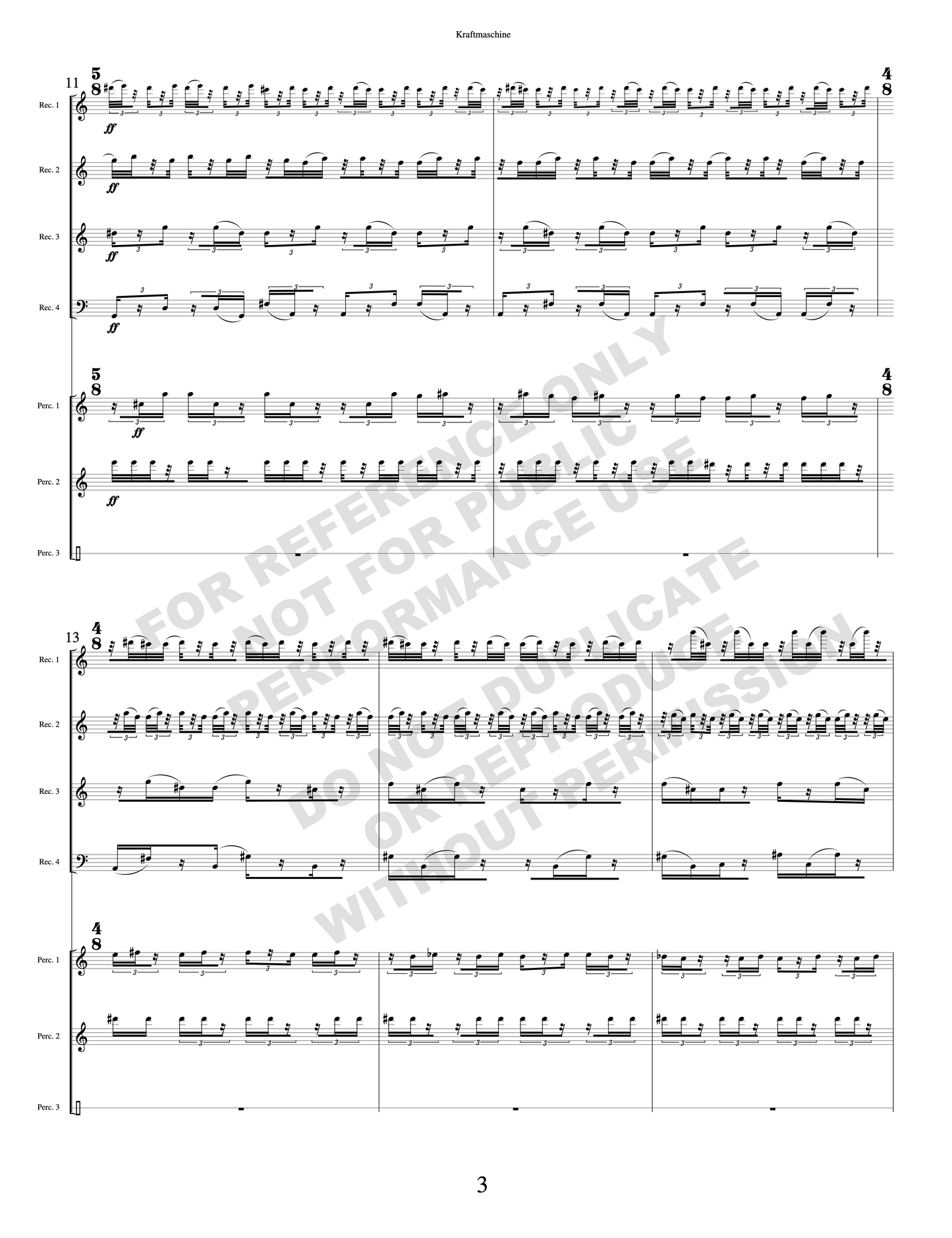 Kraftmaschine, for recorder and percussion