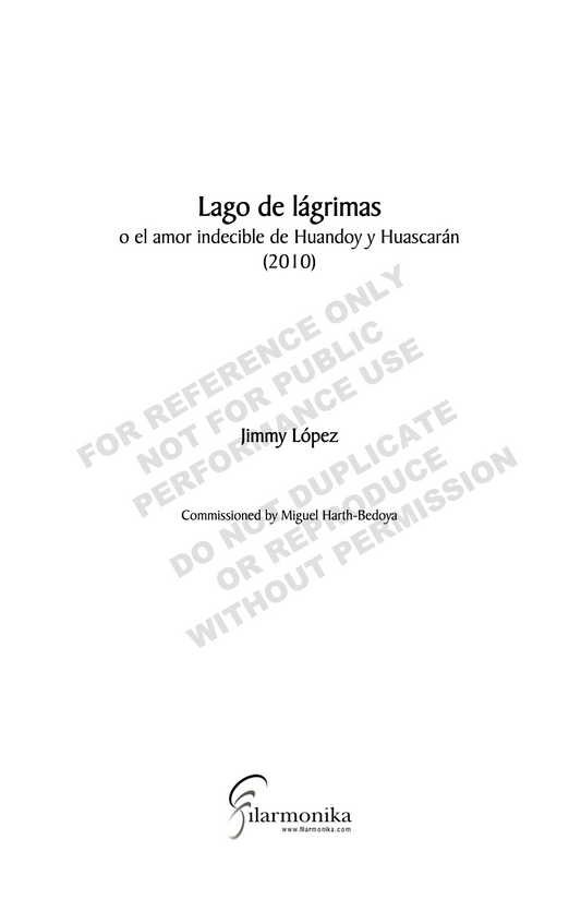 Lago de lágrimas, for flute and orchestra