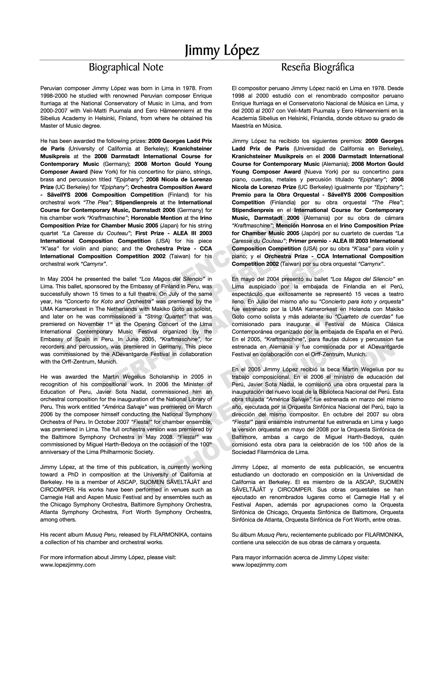 Lago de lágrimas, for flute and orchestra