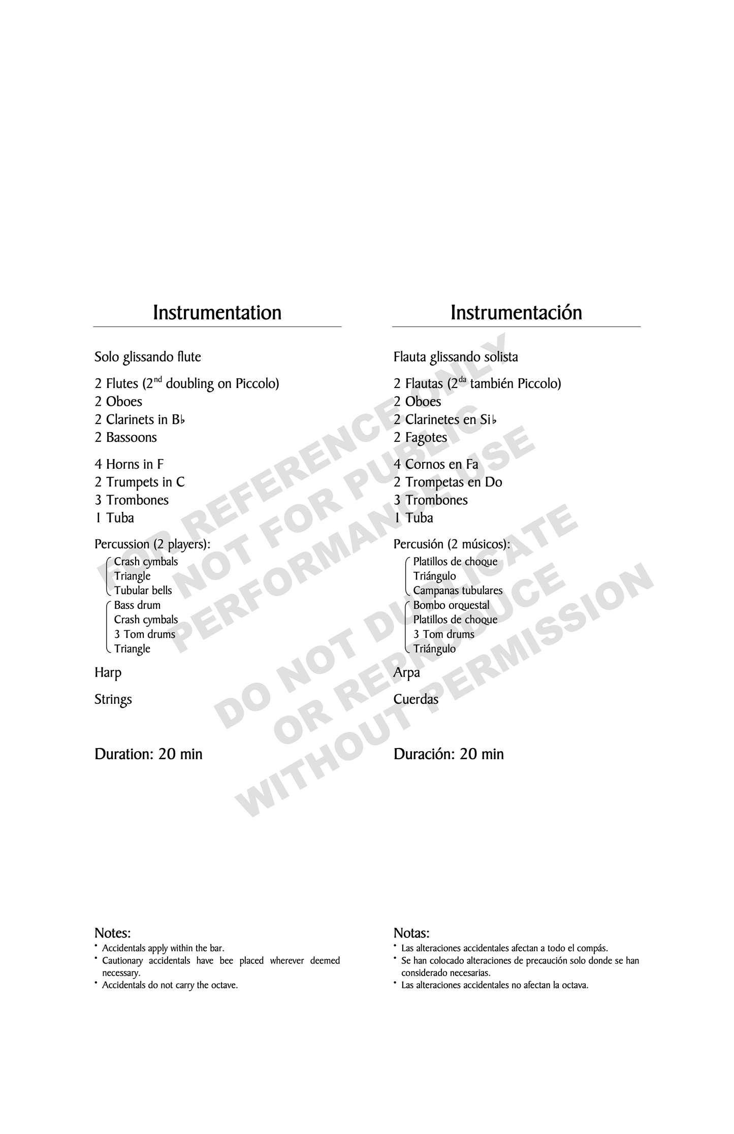 Lago de lágrimas, for flute and orchestra