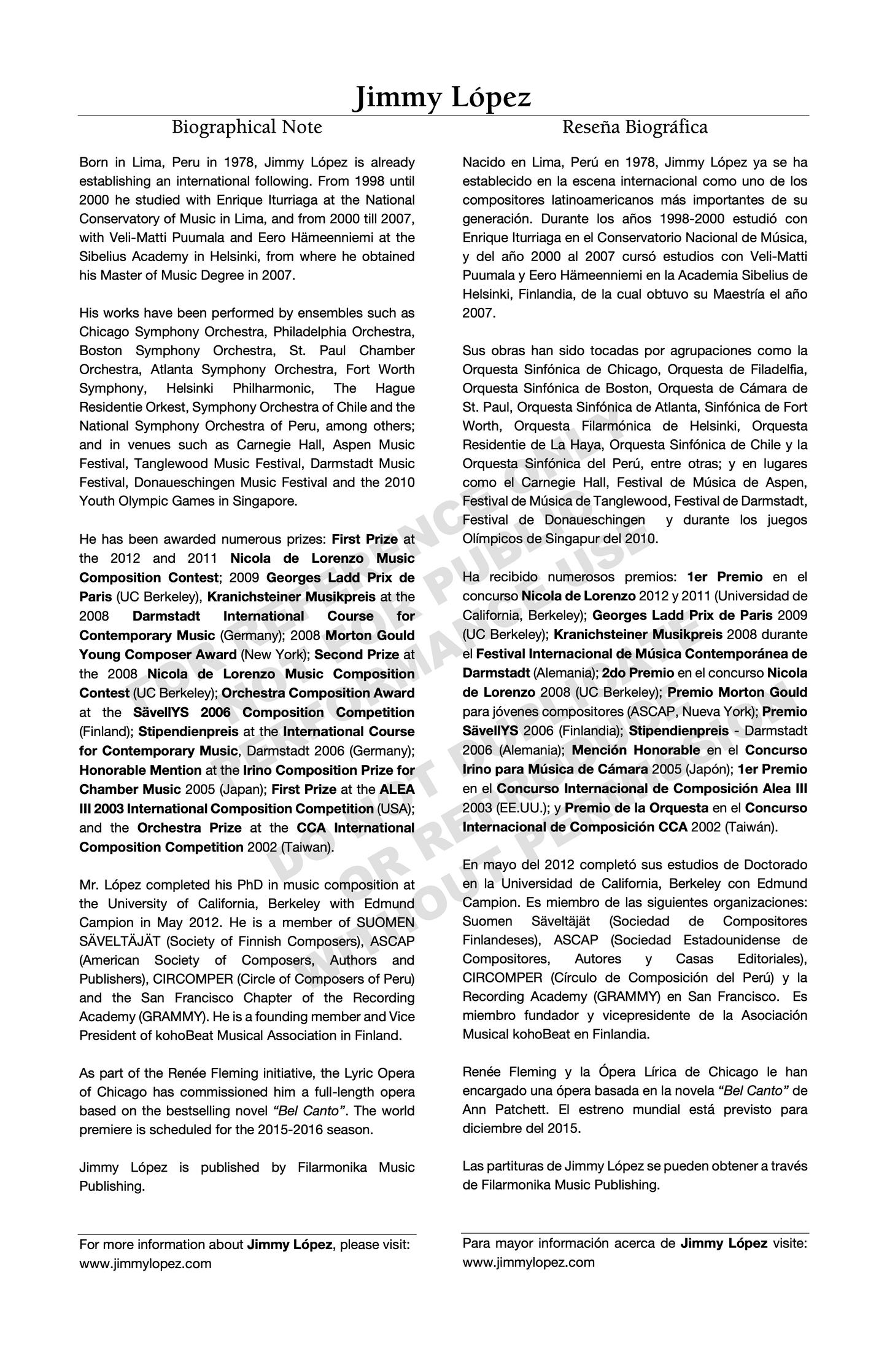 Los magos del silencio, suite for orchestra