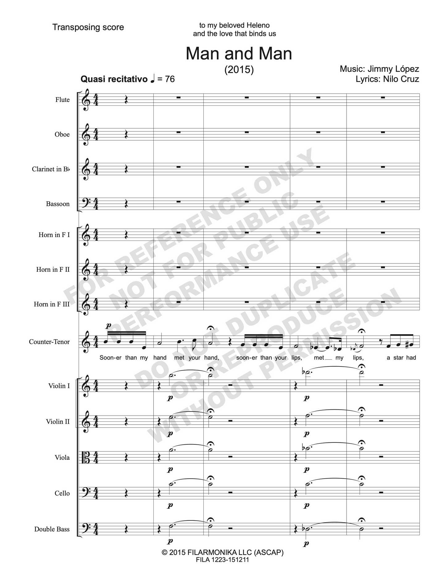 Man and man, for countertenor and ensemble