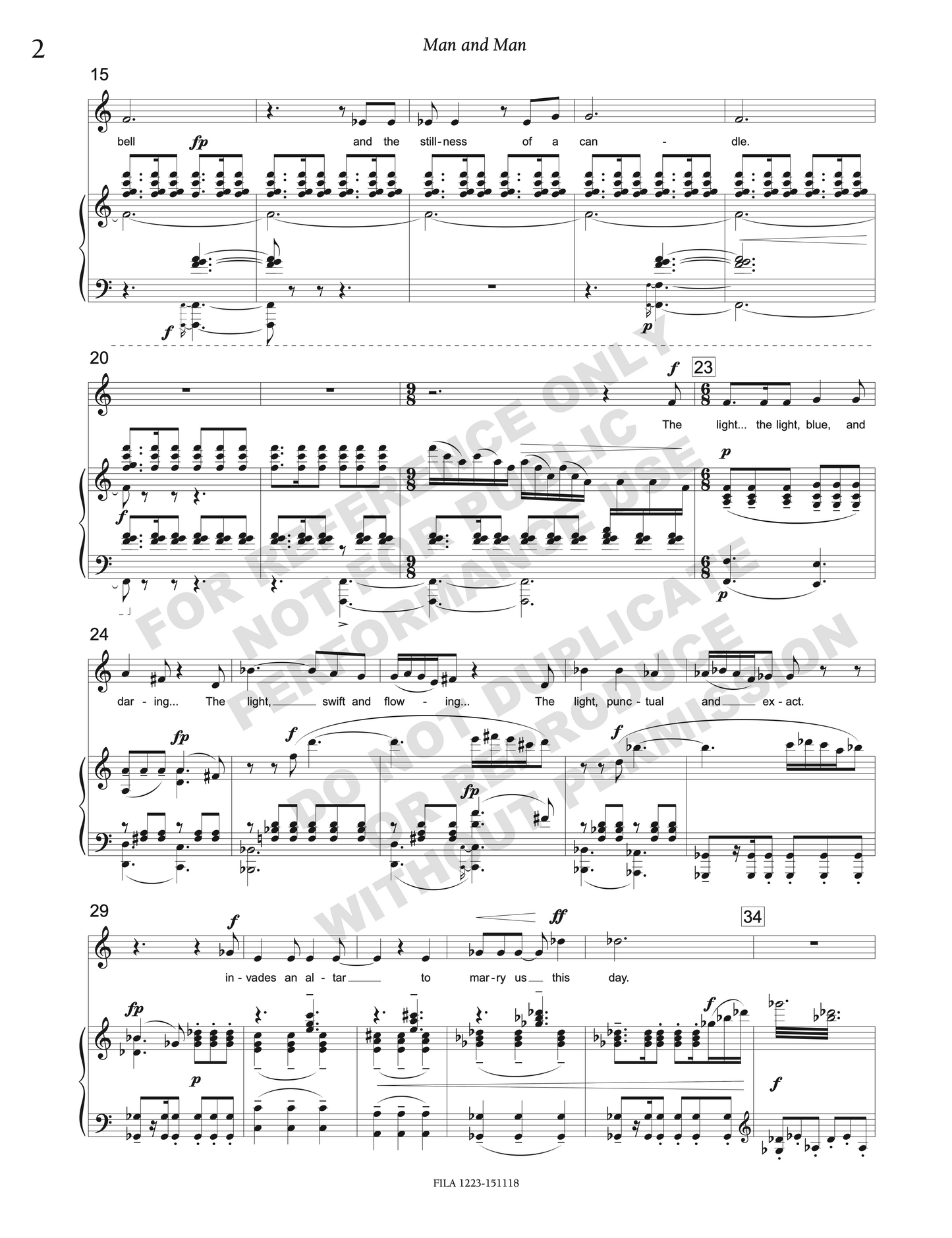 Man and man, for countertenor and piano