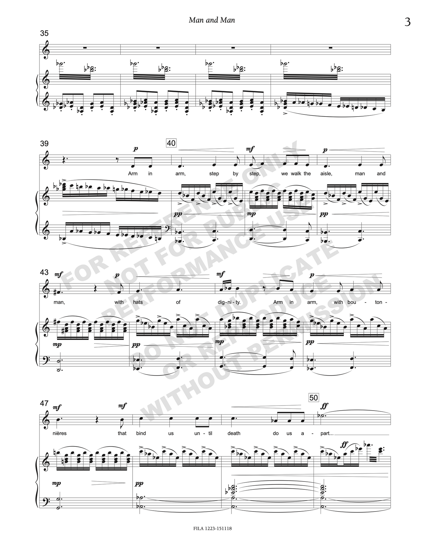 Man and man, for countertenor and piano