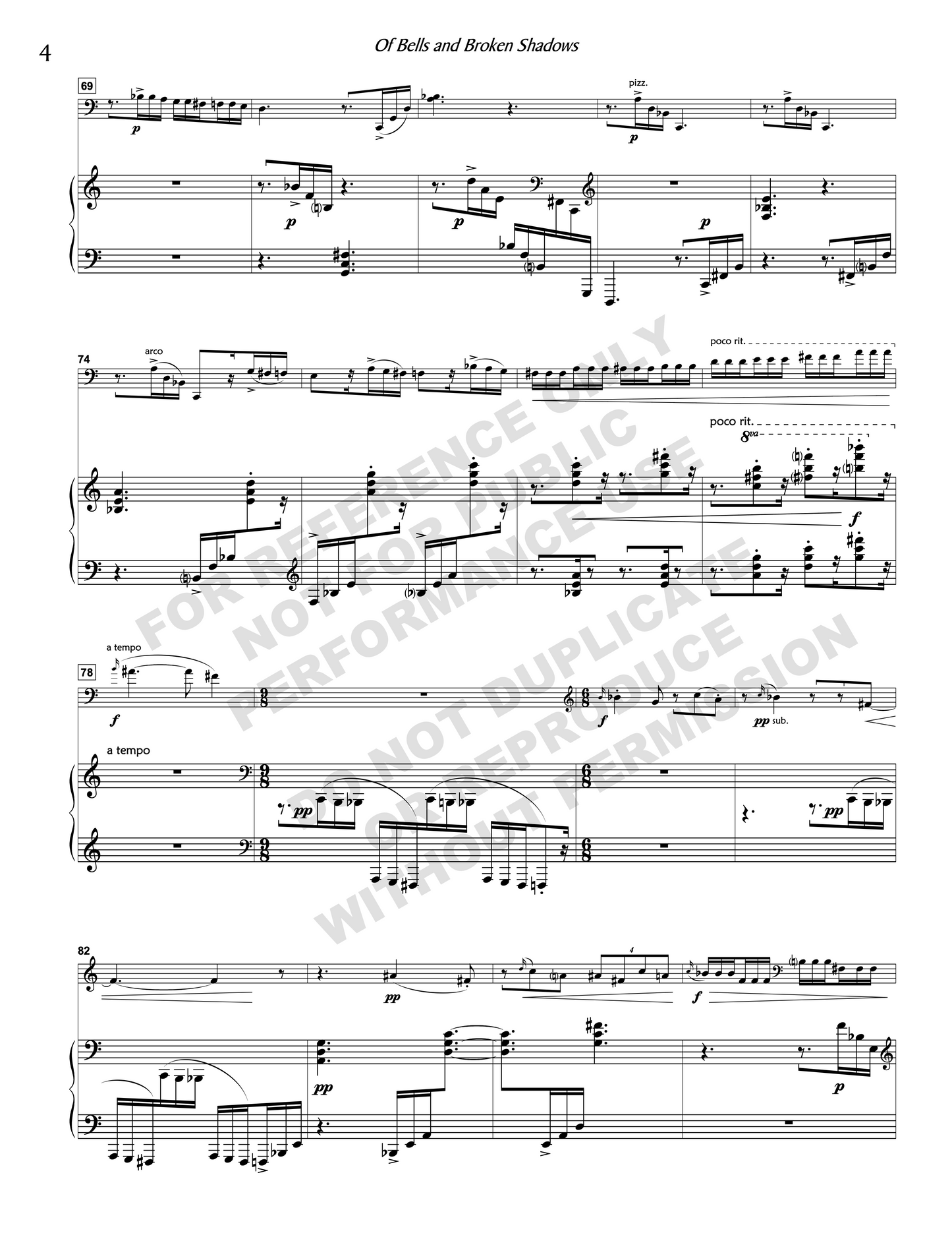 Of Bells and Broken Shadows, for cello and piano